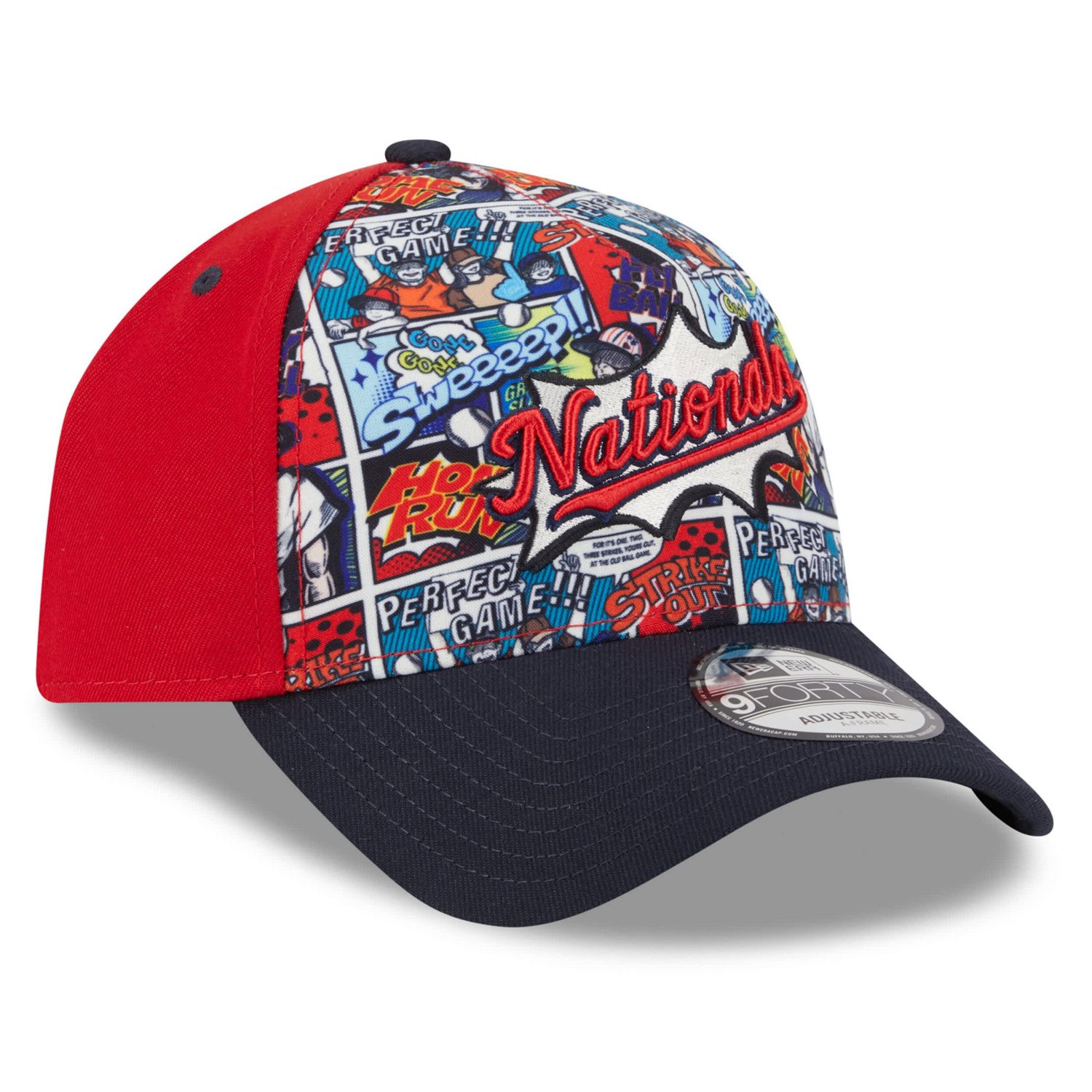 Youth New Era Navy Washington Nationals 2025 MLB Diamond Hero Edition A-Frame 9FORTY Adjustable Hat - view number 3