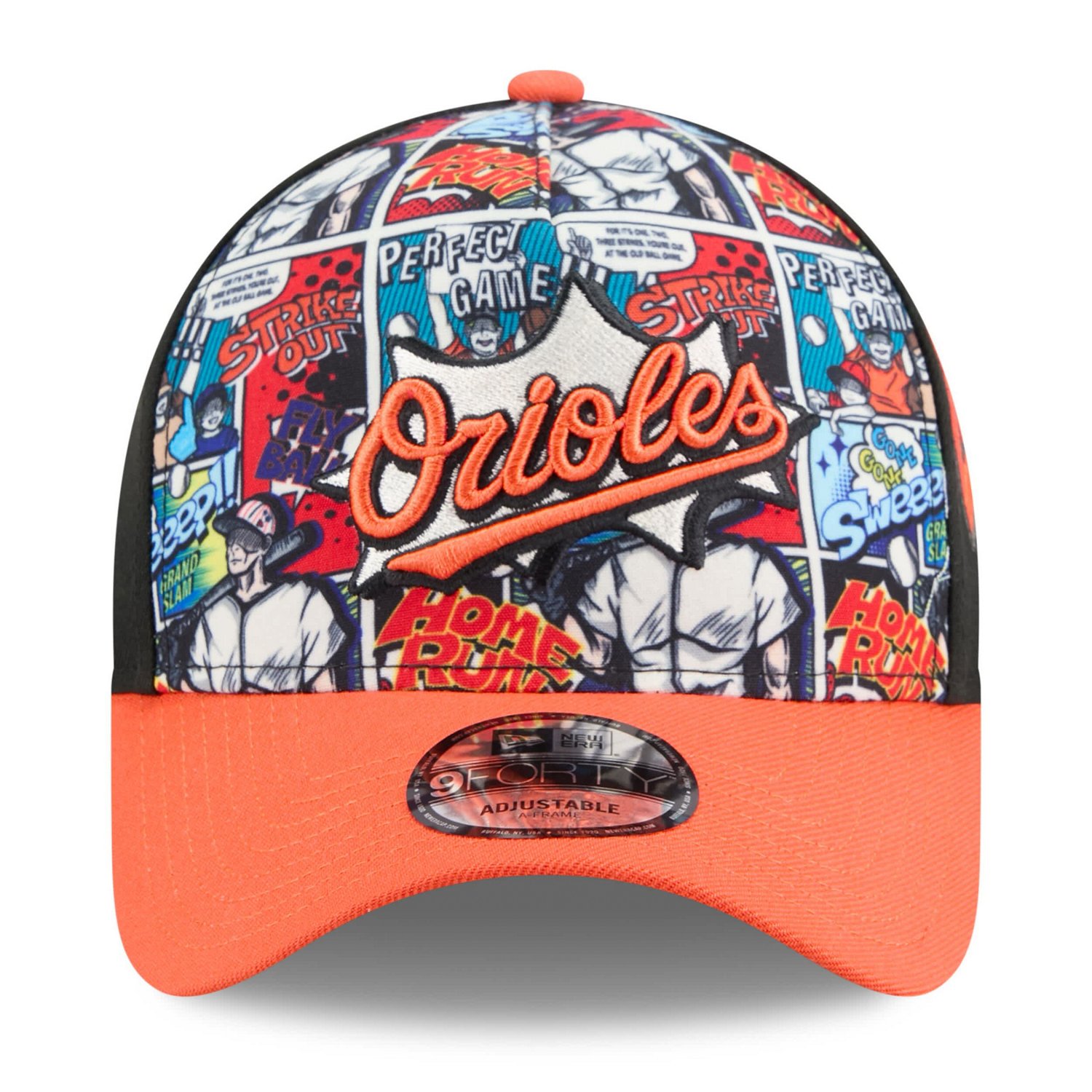 Youth New Era Orange Baltimore Orioles 2025 MLB Diamond Hero Edition A-Frame 9FORTY Adjustable Hat - view number 2