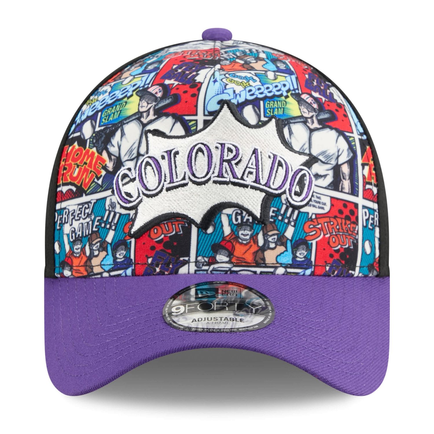Youth New Era Purple Colorado Rockies 2025 MLB Diamond Hero Edition A-Frame 9FORTY Adjustable Hat - view number 2