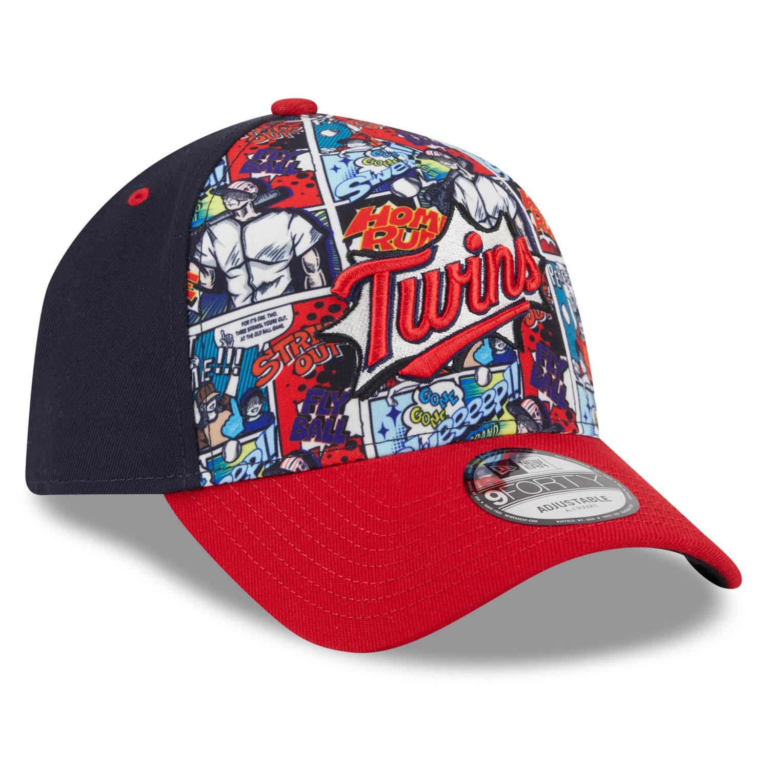 Youth New Era Red Minnesota Twins 2025 MLB Diamond Hero Edition A-Frame 9FORTY Adjustable Hat - view number 3