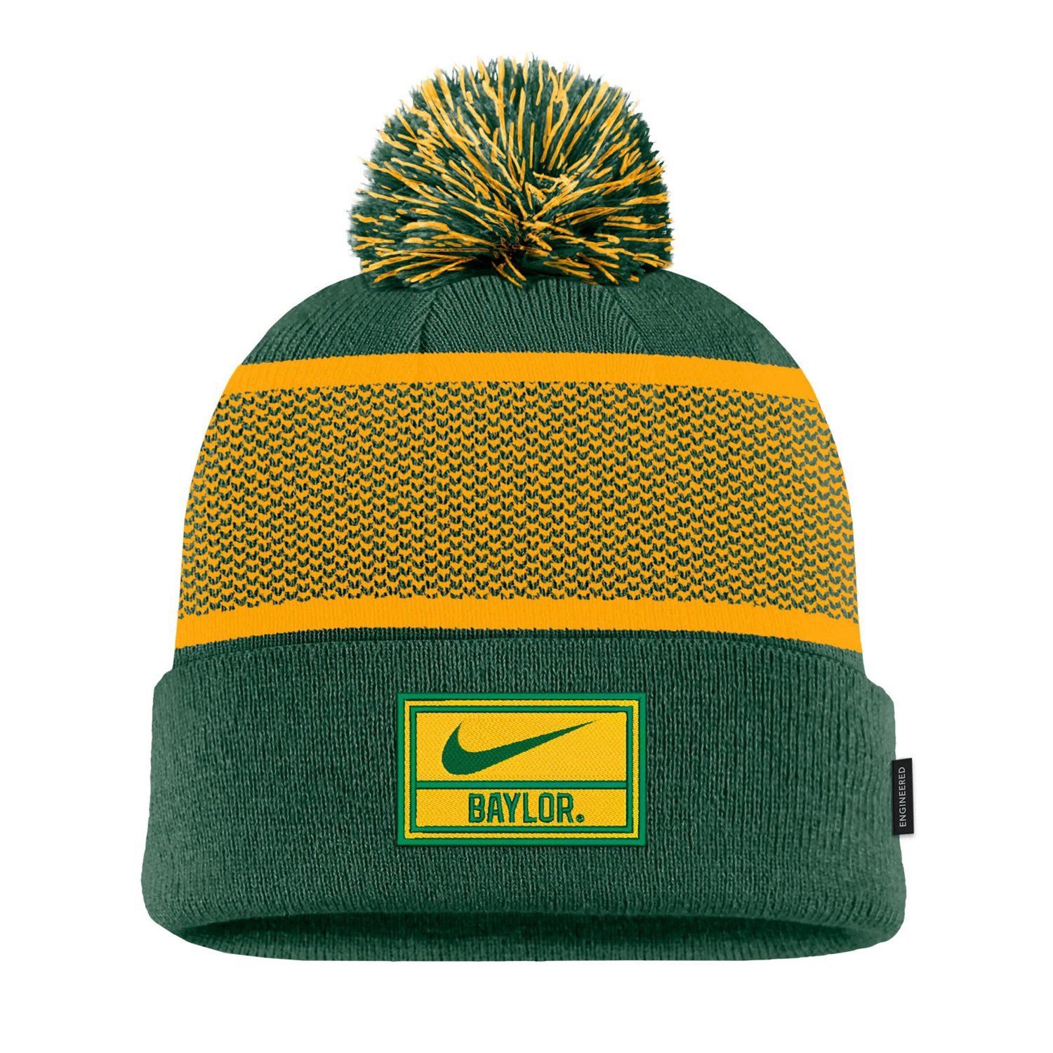 Youth Nike Baylor Bears 2024 Sideline Peak Cuffed Knit Hat with Pom                                                              - view number 2