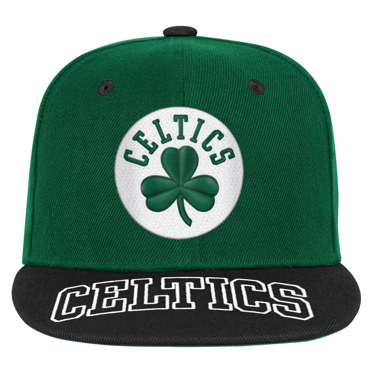 Youth Outerstuff Kelly Black Boston Celtics Two-Tone Snapback Hat - view number 2