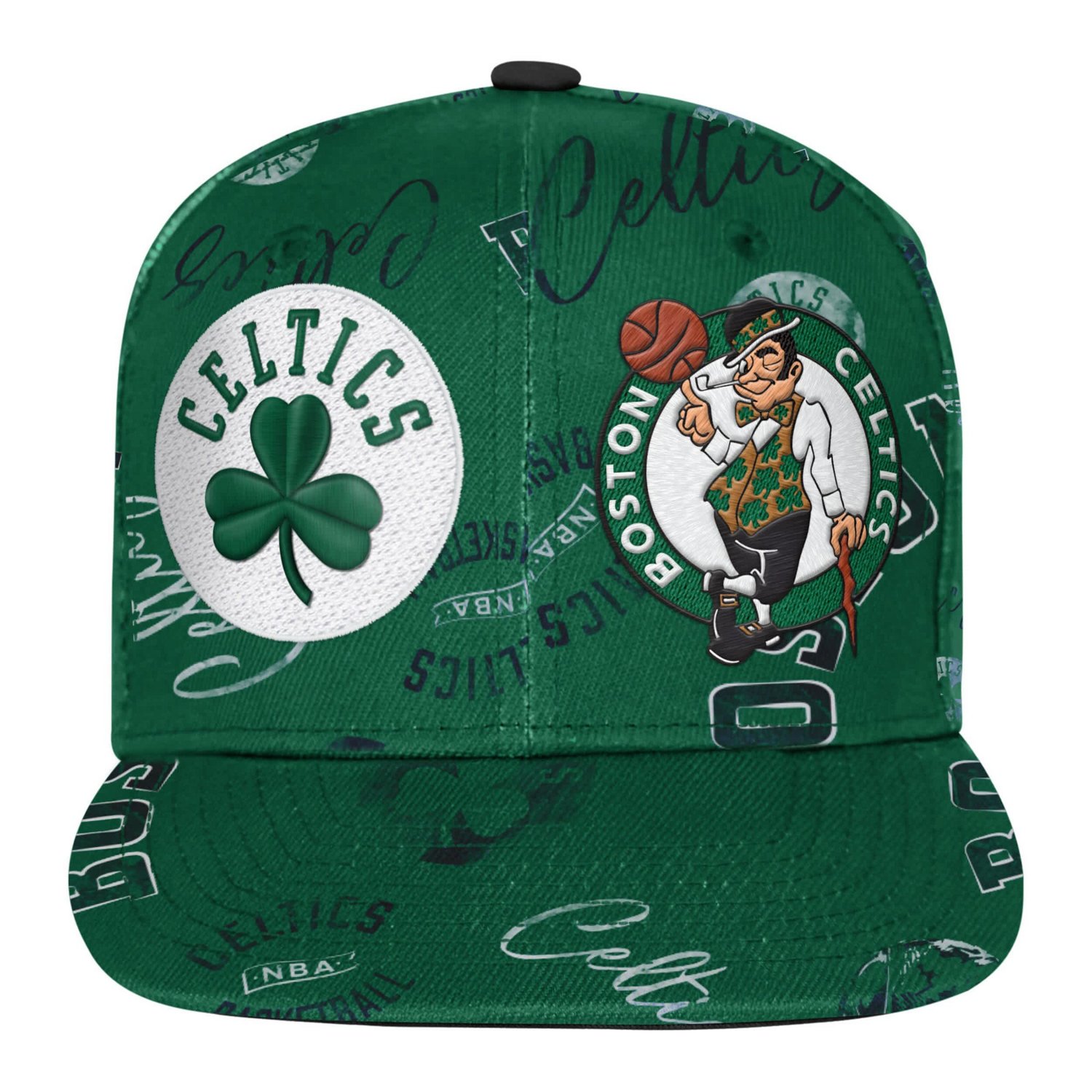 Youth Outerstuff Kelly Boston Celtics Street Hooper Allover Print Snapback Hat - view number 2