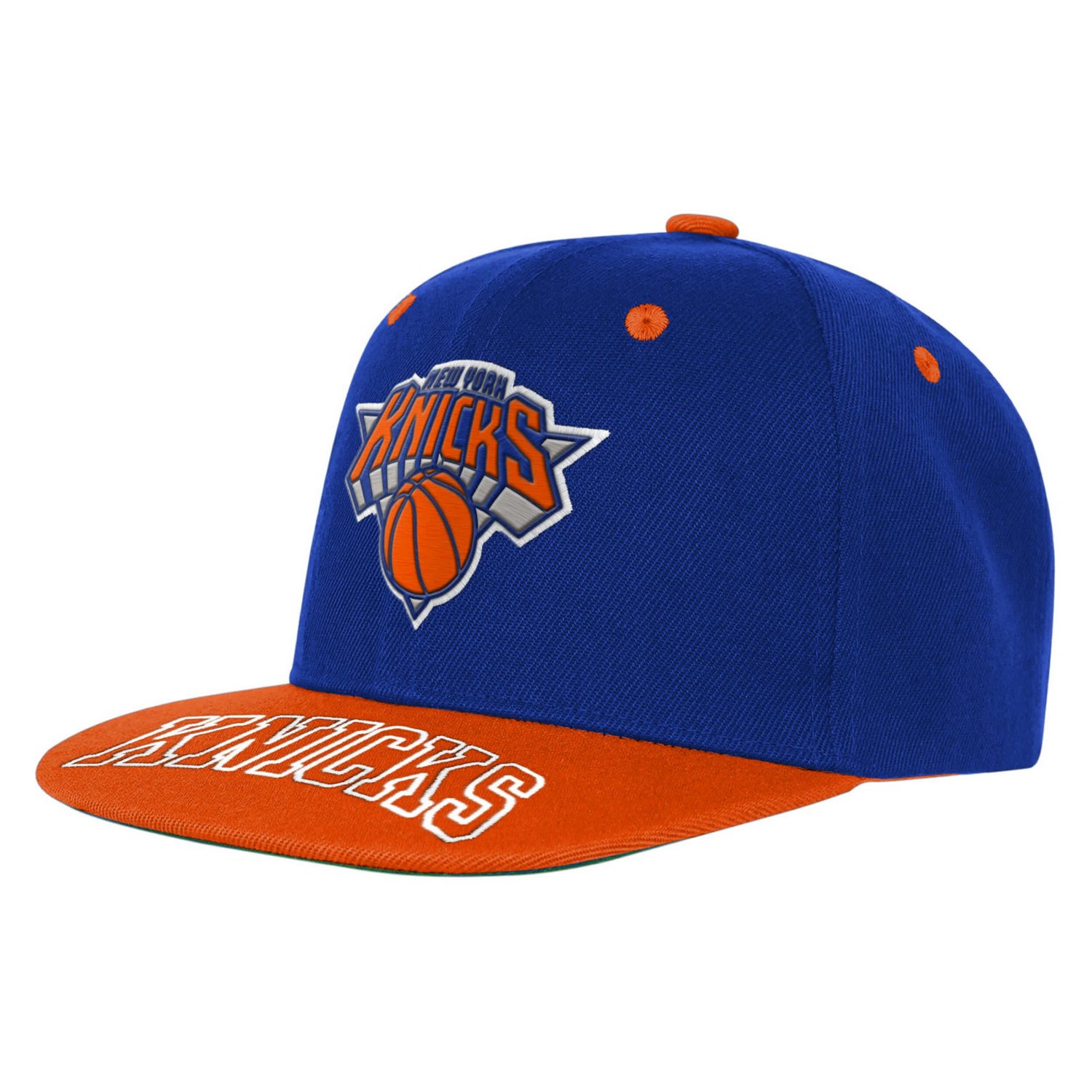 Youth Outerstuff Orange New York Knicks Two-Tone Snapback Hat