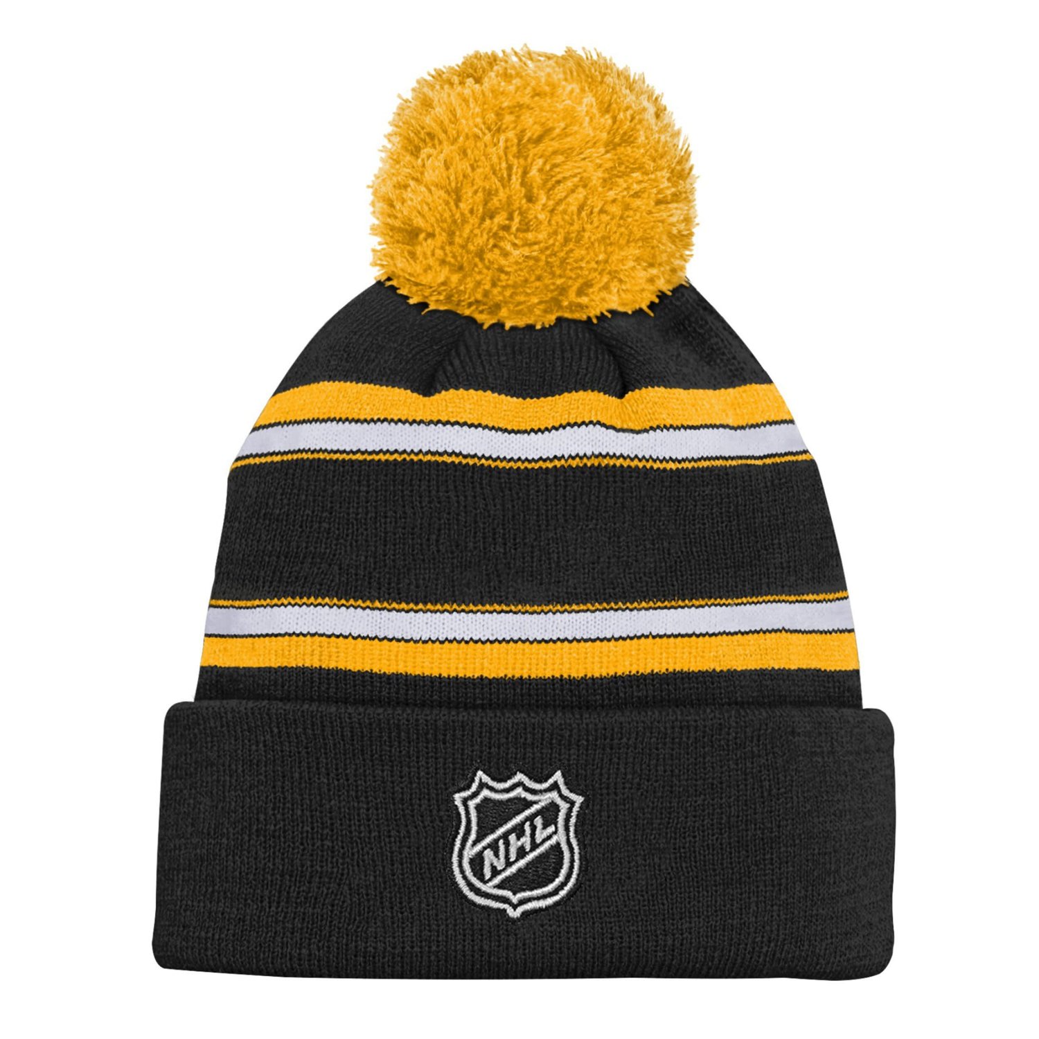 Youth Pittsburgh Penguins Jacquard Cuffed Knit Hat with Pom - view number 2
