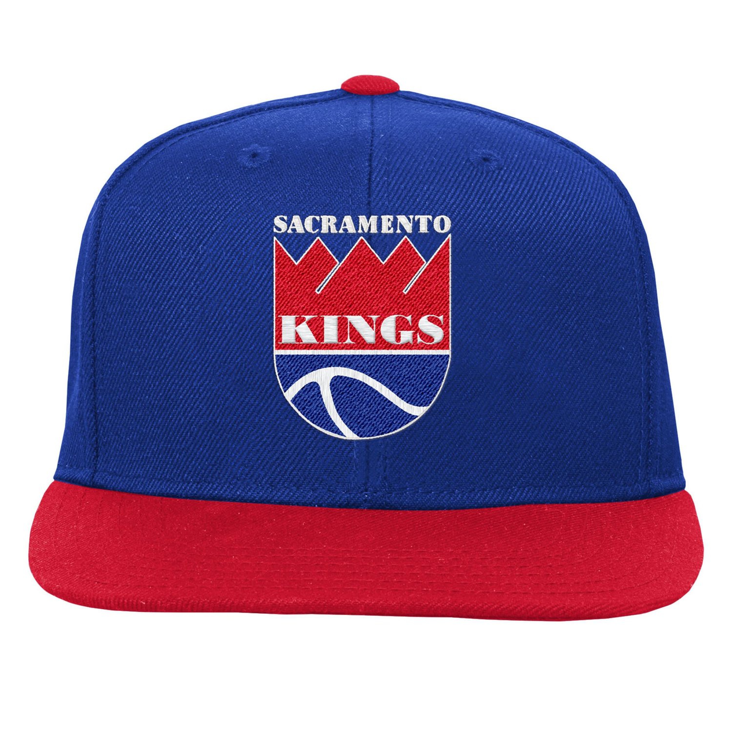 Youth Red Sacramento Kings Team Logo Two-Tone Flatbrim Snapback Hat                                                              - view number 2