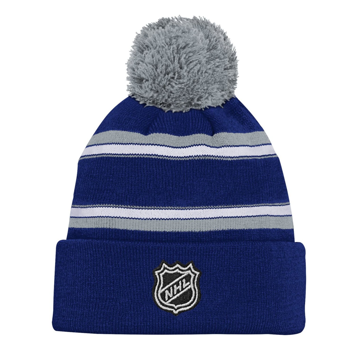 Youth Toronto Maple Leafs Jacquard Cuffed Knit Hat with Pom - view number 2
