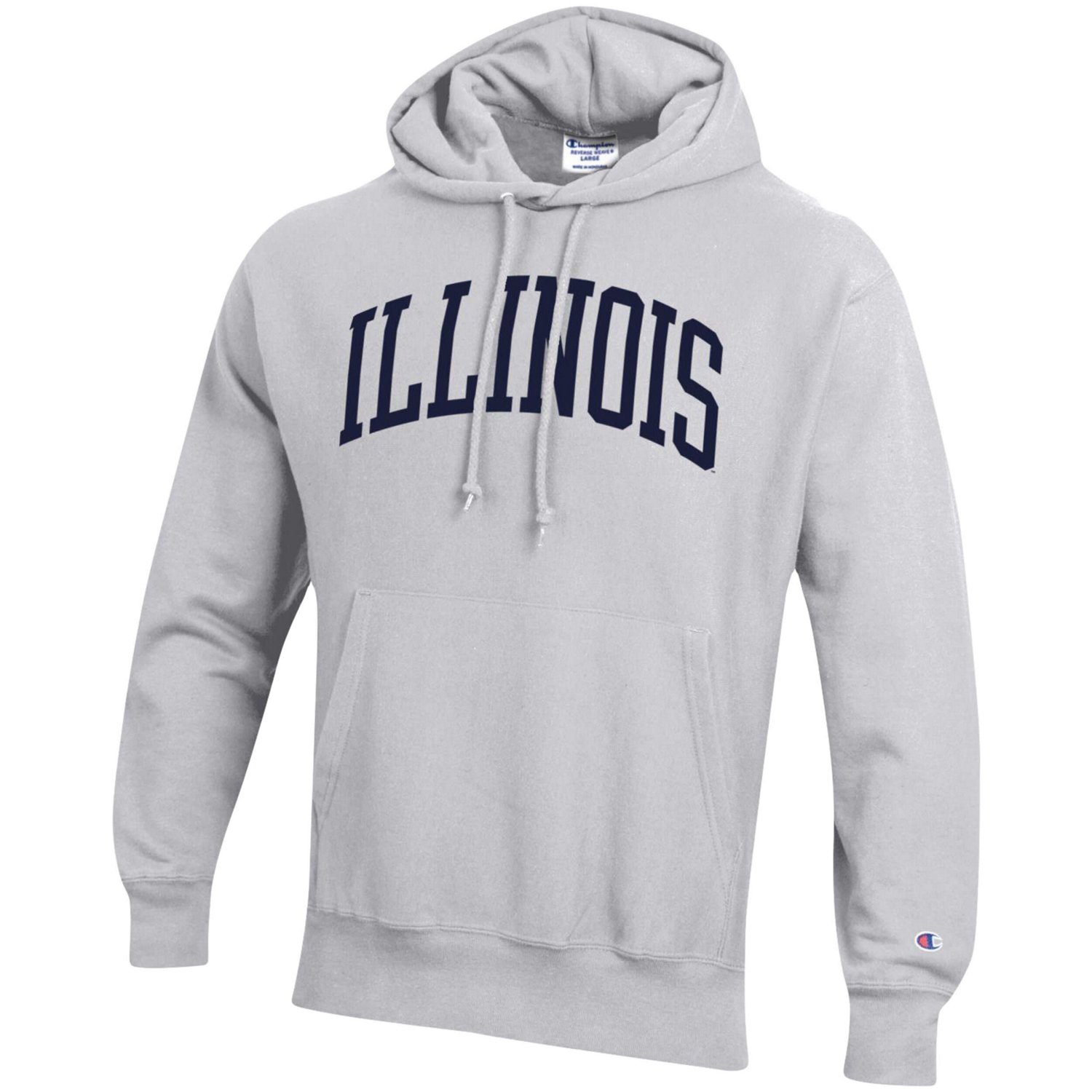 Champion Heathered Gray Illinois Fighting Illini Team Arch Reverse Weave Pullover Hoodie - view number 2
