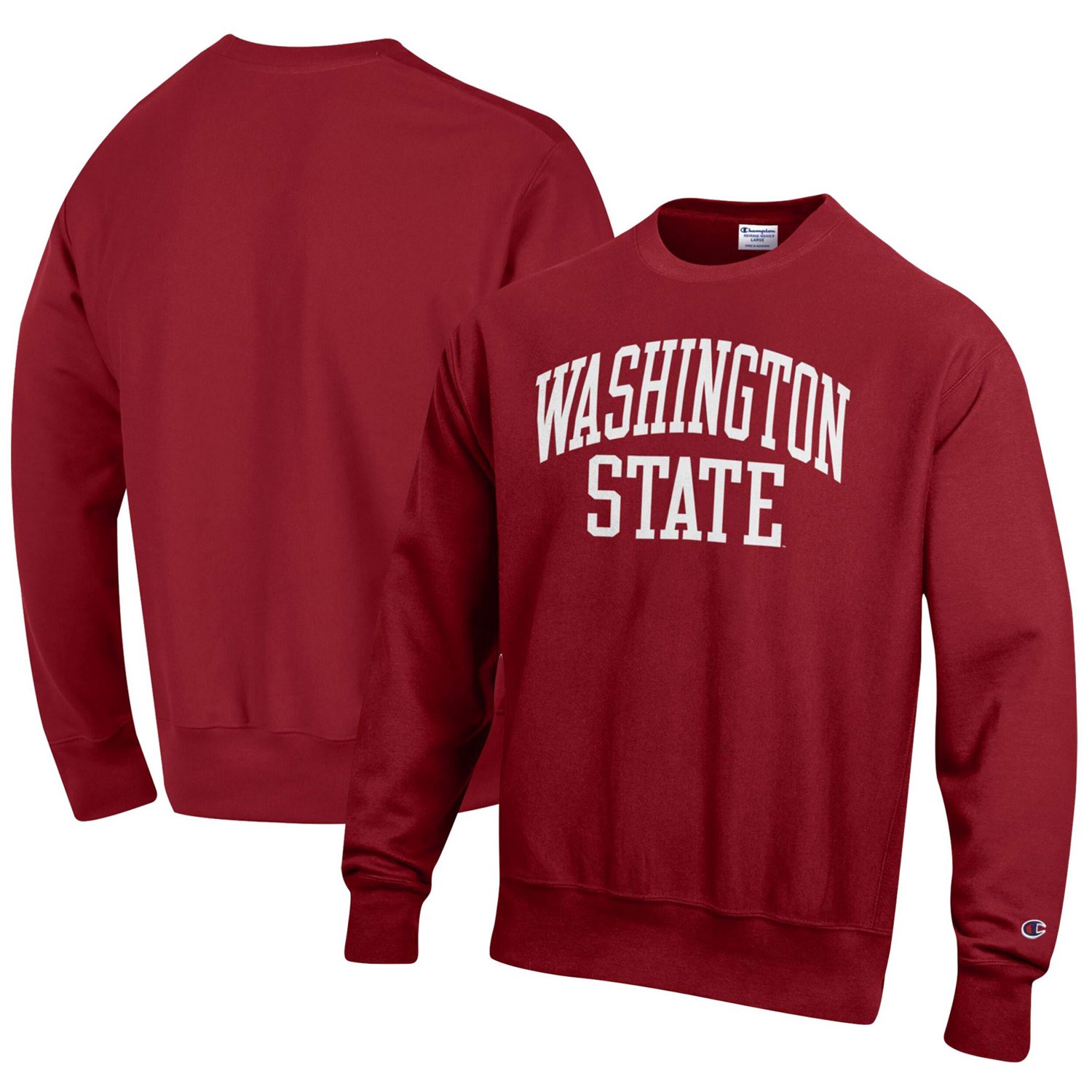 Champion Heathered Gray Washington State Cougars Arch Reverse Weave Pullover Sweatshirt
