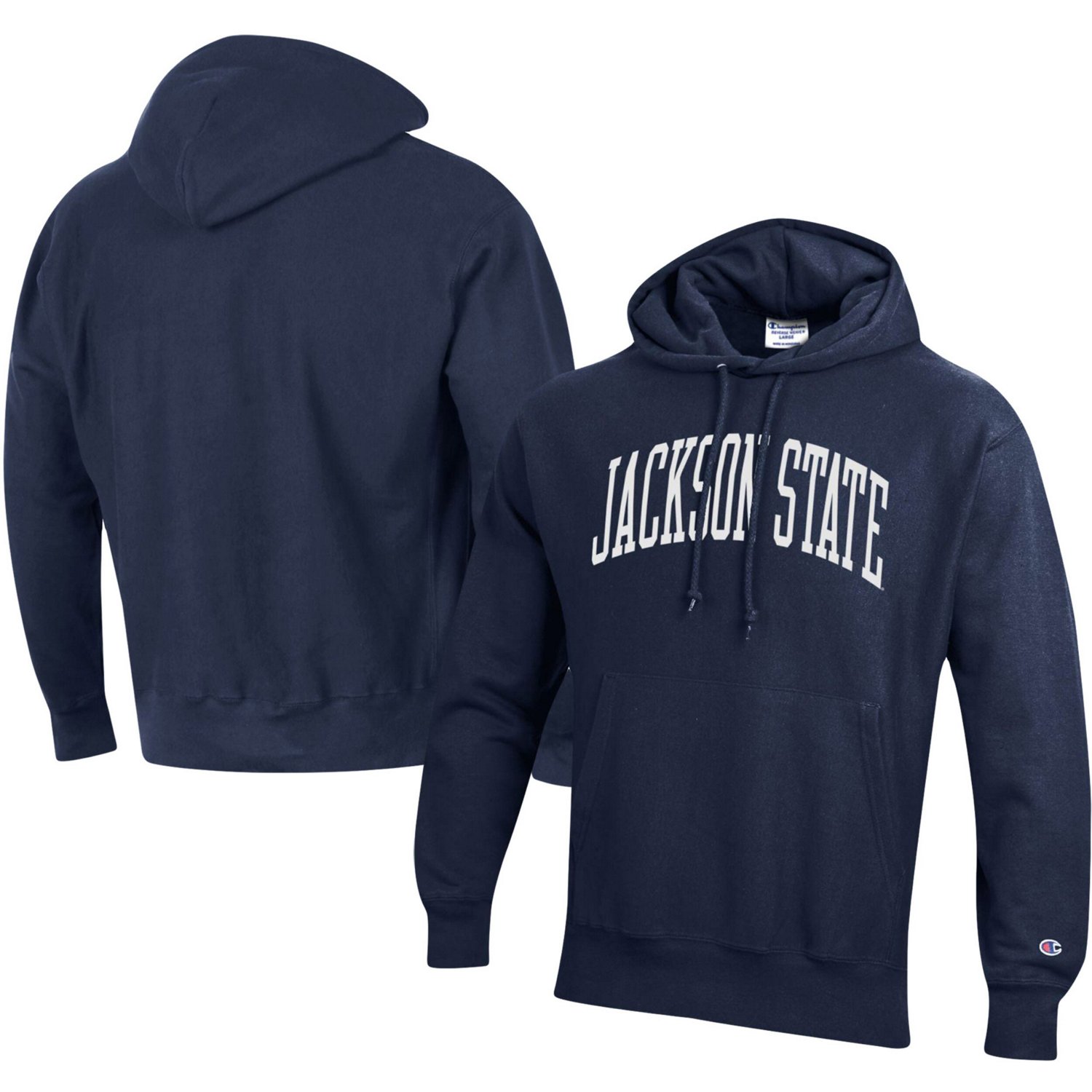 Champion Jackson State Tigers Tall Arch Pullover Hoodie Navy