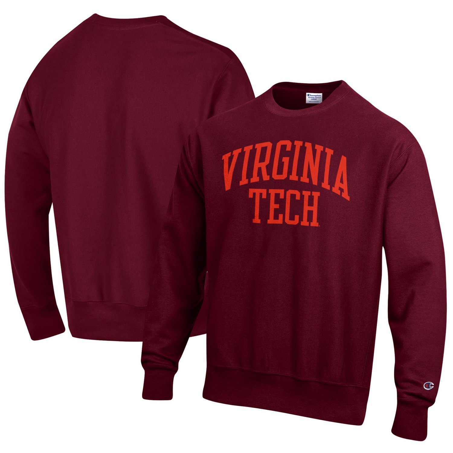 Champion Virginia Tech Hokies Arch Reverse Weave Pullover Sweatshirt Maroon