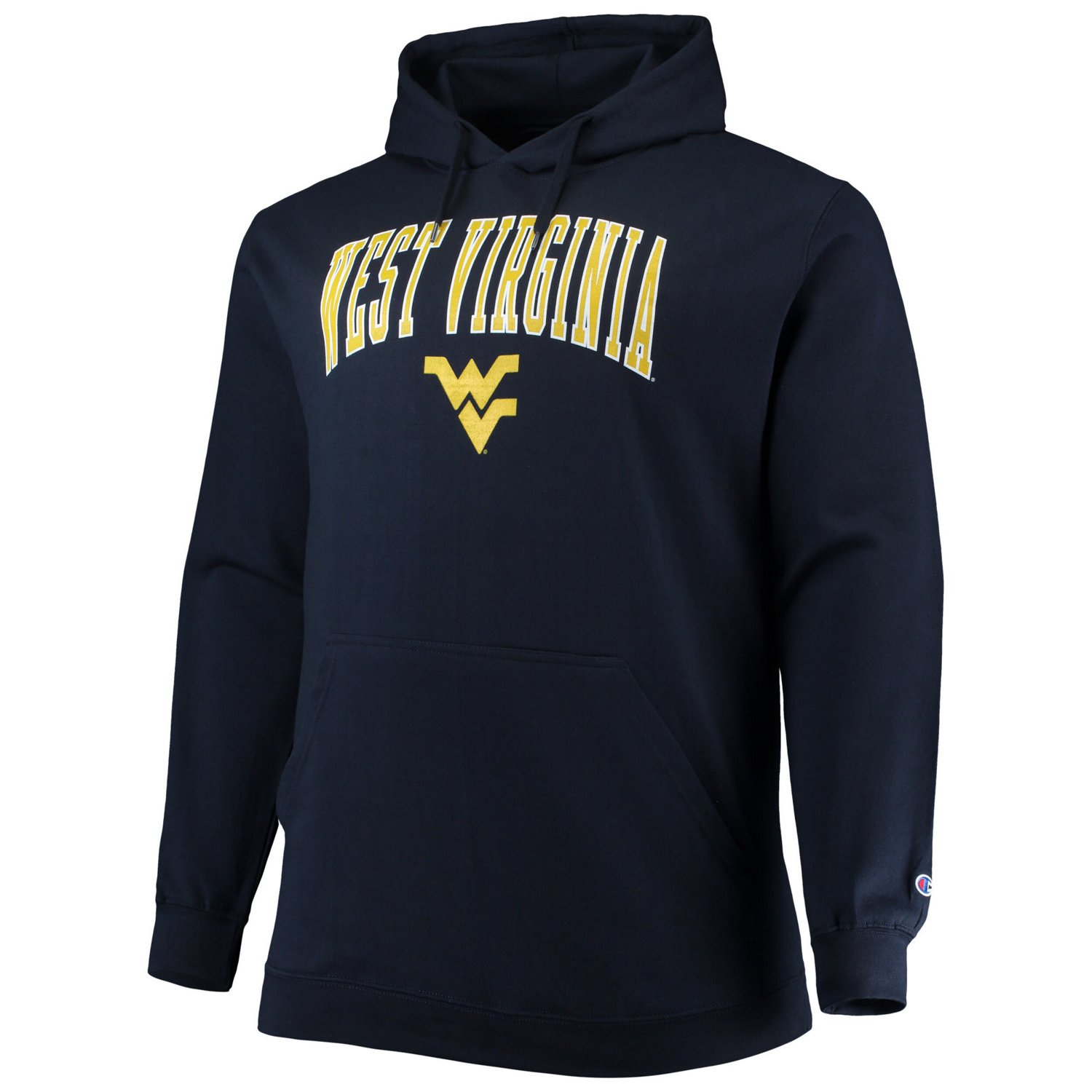 Champion West Virginia Mountaineers Big  Tall Arch Over Logo Powerblend Pullover Hoodie