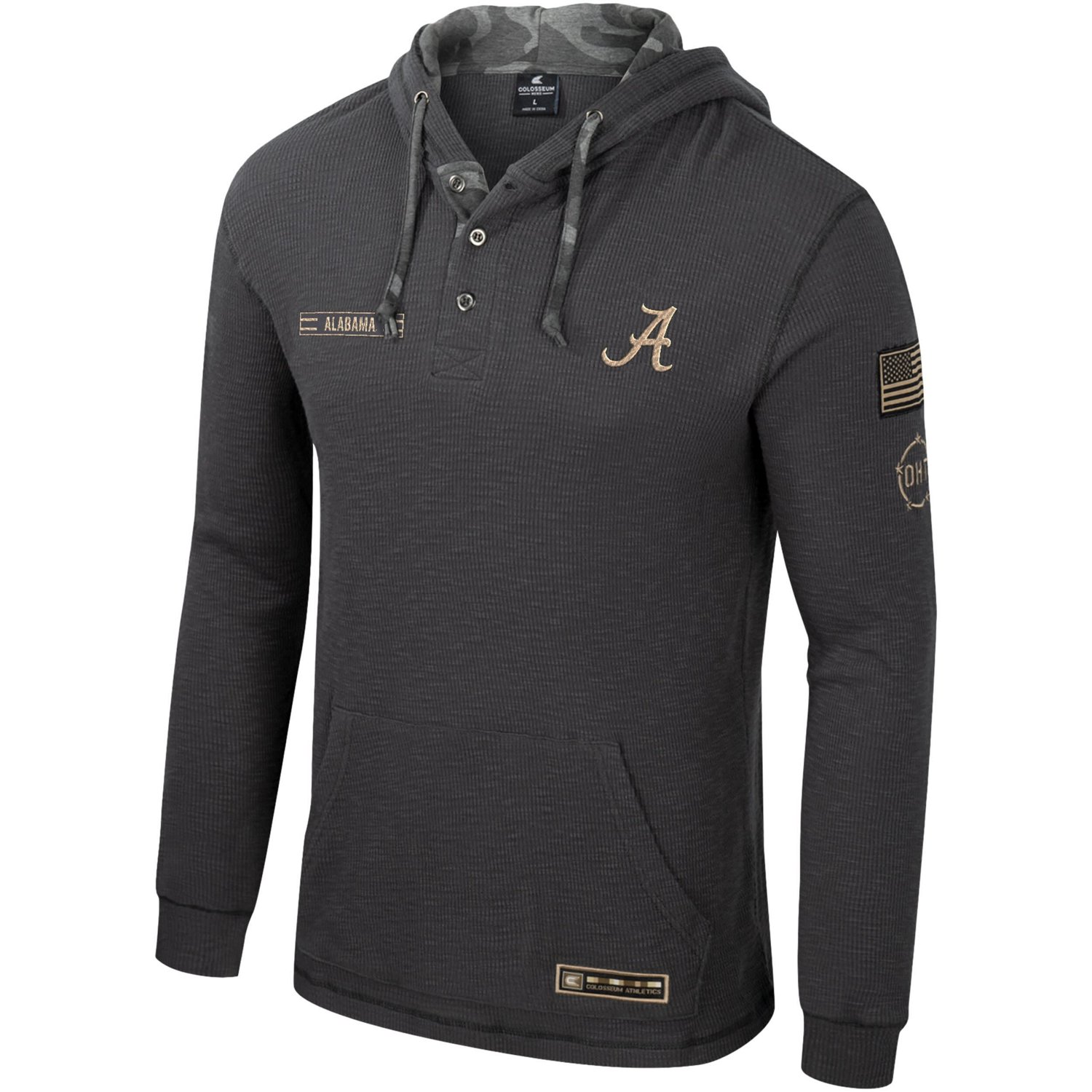 Colosseum Alabama Crimson Tide OHT Military Appreciation Henley Pullover Hoodie