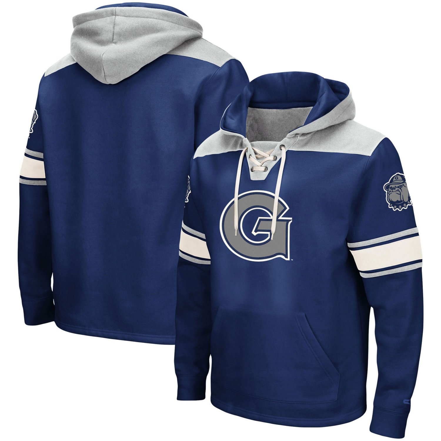 Colosseum Georgetown Hoyas 20 Lace-Up Pullover Hoodie