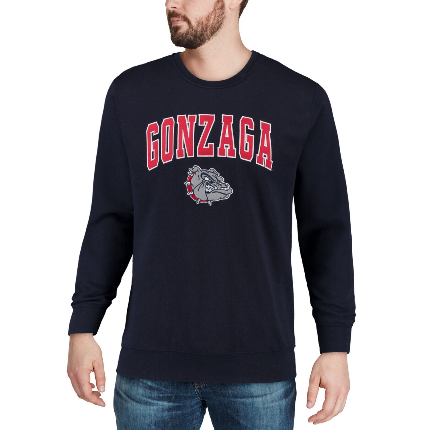 Colosseum Gonzaga Bulldogs Arch  Logo Crew Neck Sweatshirt                                                                       - view number 4
