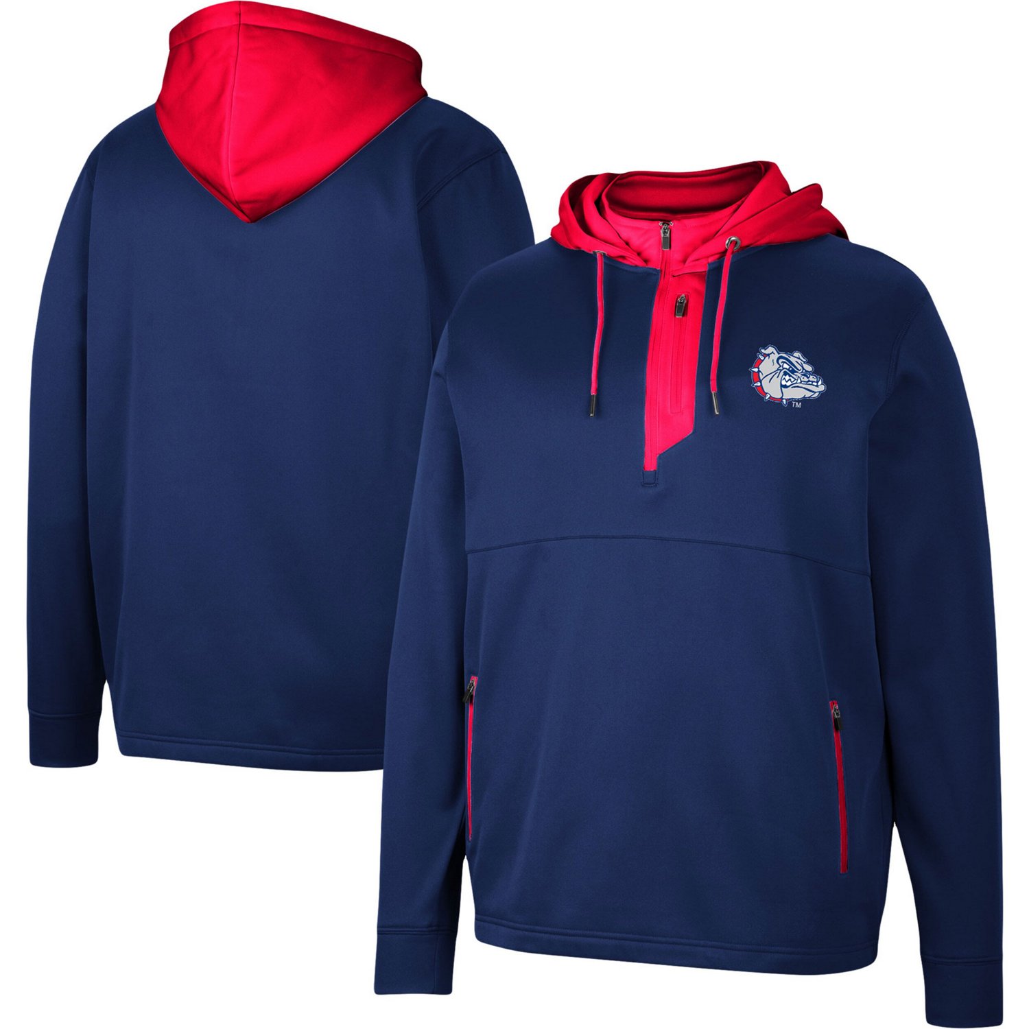 Colosseum Gonzaga Bulldogs Luge 30 Quarter-Zip Hoodie                                                                           