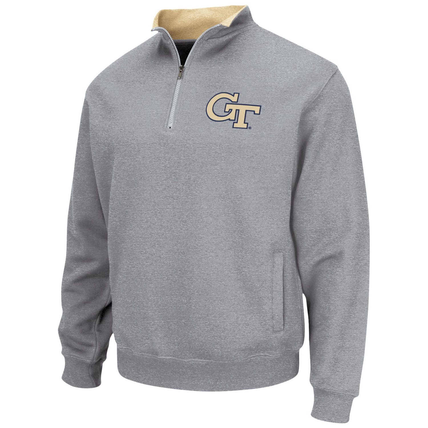 Colosseum Heathered Gray Georgia Tech Jackets Tortugas Team Logo Quarter-Zip Jacket                                              - view number 2