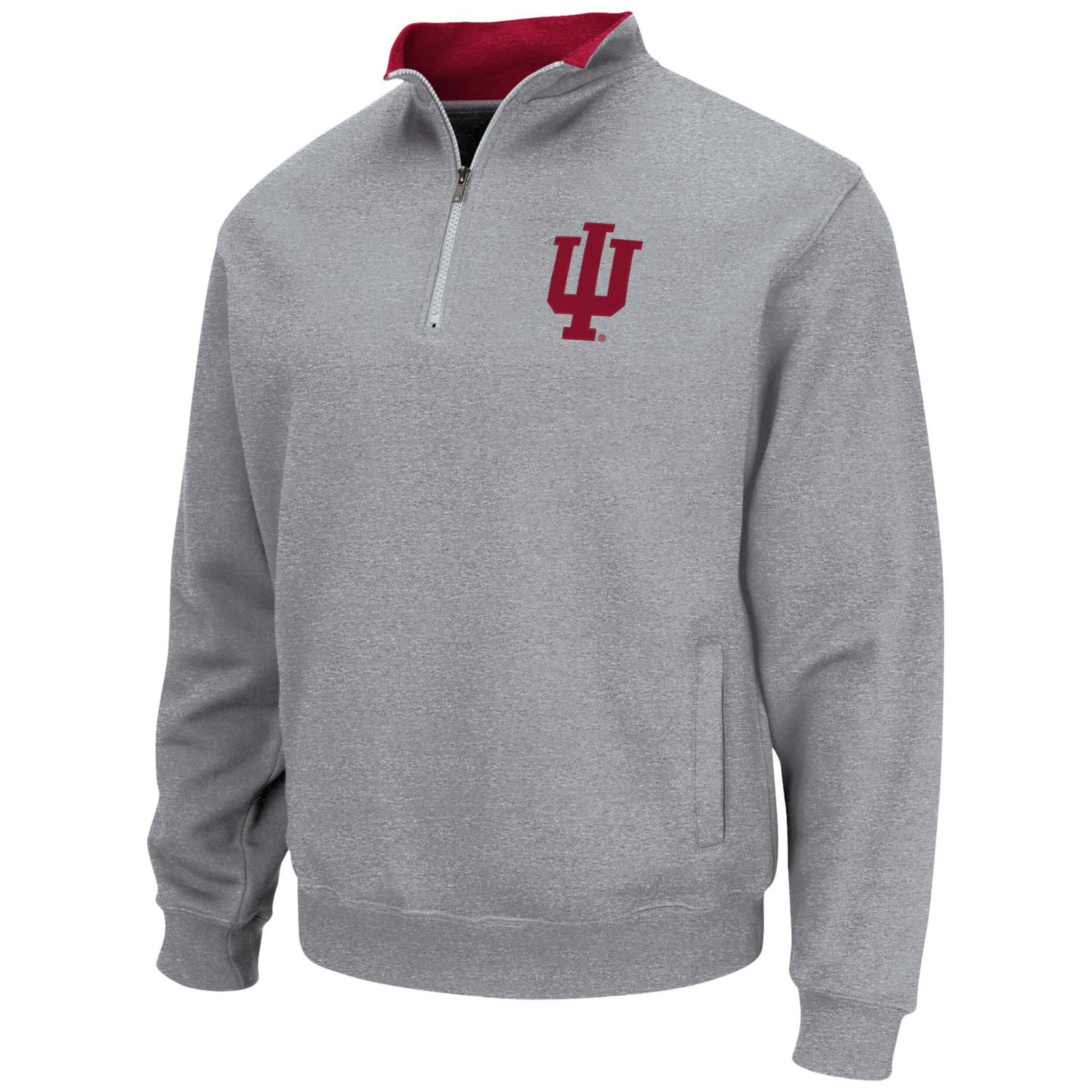 Colosseum Heathered Gray Indiana Hoosiers Tortugas Team Logo Quarter-Zip Jacket