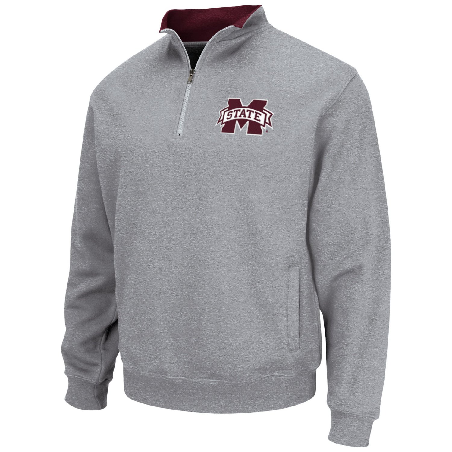 Colosseum Heathered Gray Mississippi State Bulldogs Tortugas Team Logo Quarter-Zip Jacket                                        - view number 2