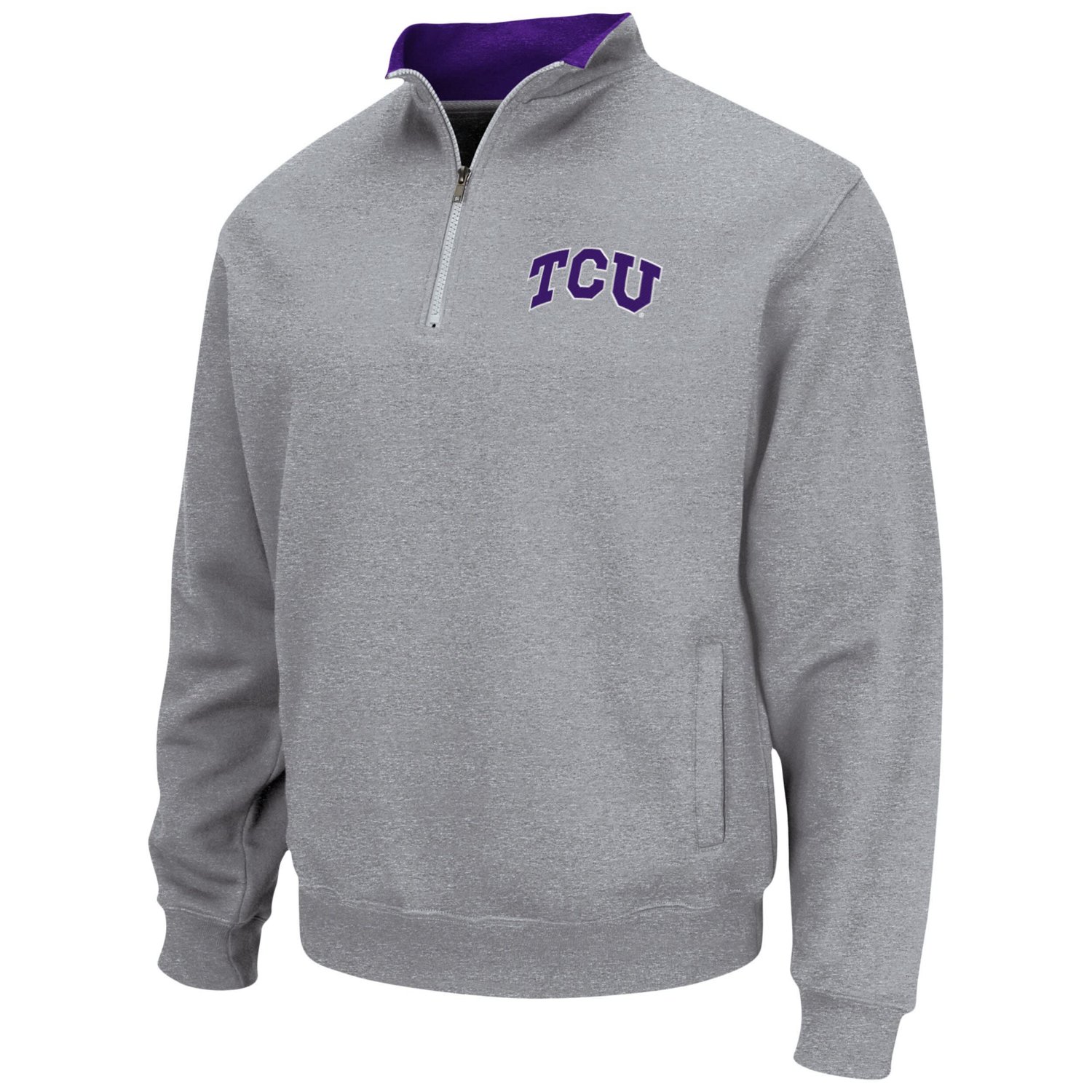 Colosseum Heathered Gray TCU Horned Frogs Tortugas Team Logo Quarter-Zip Jacket - view number 2