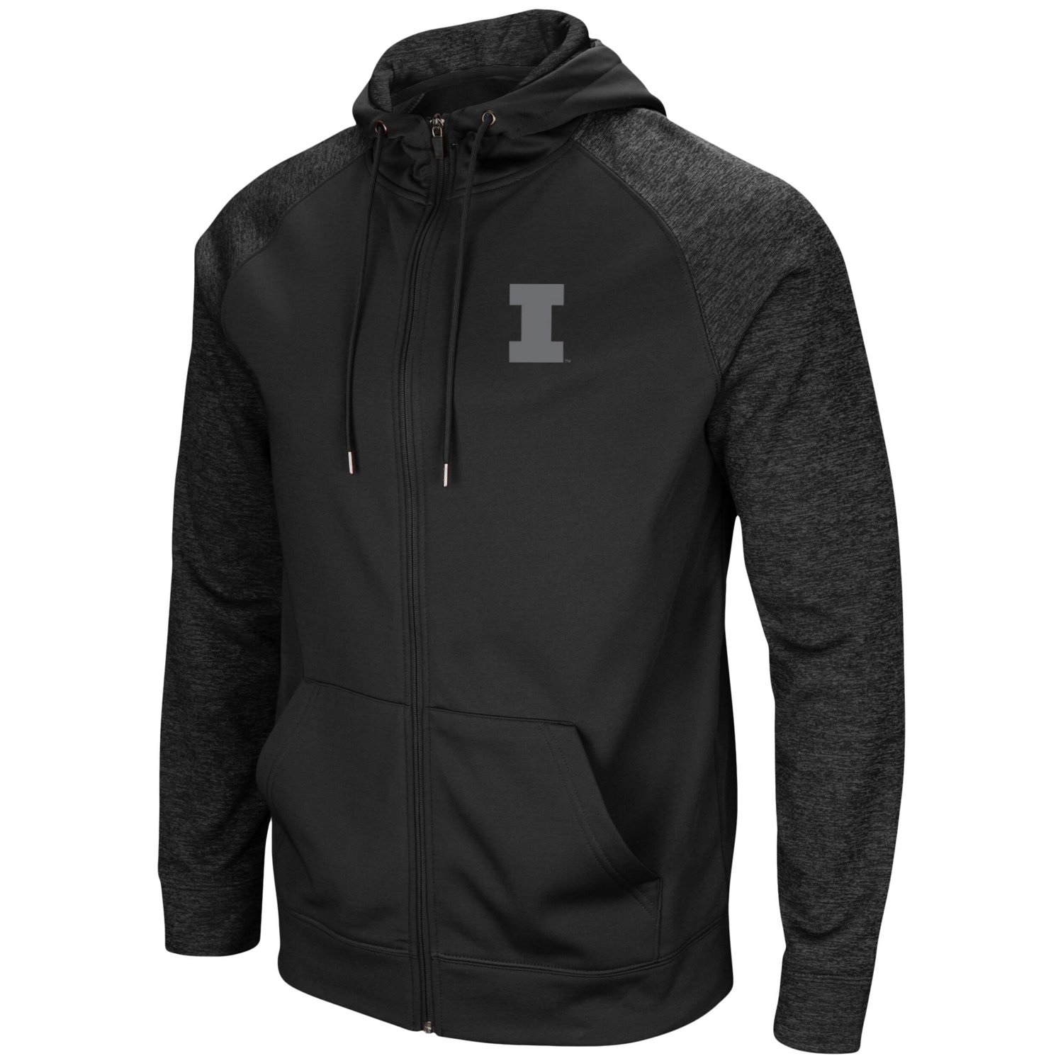 Colosseum Illinois Fighting Illini out 30 Tonal Raglan Full-Zip Hoodie - view number 2