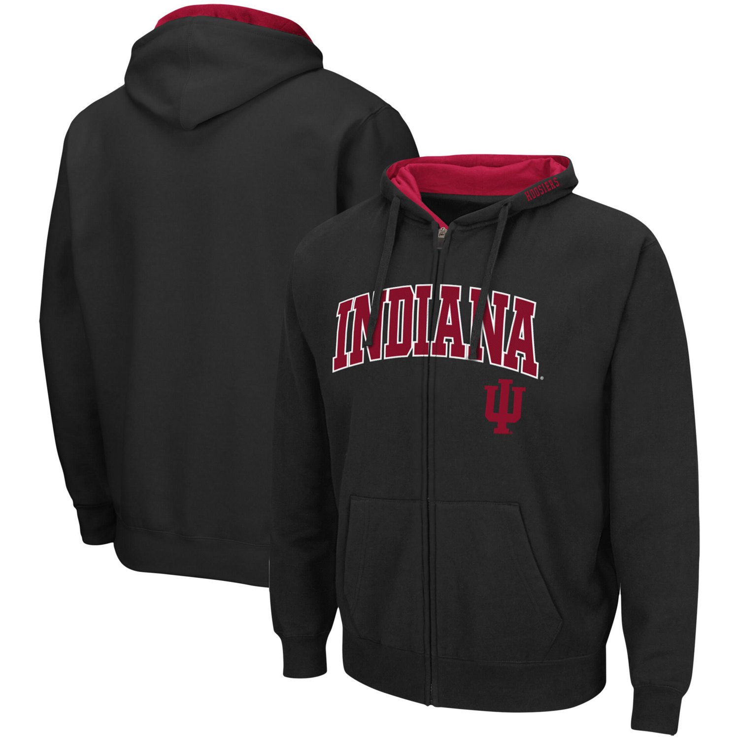 Colosseum Indiana Hoosiers Arch  Logo 30 Full-Zip Hoodie