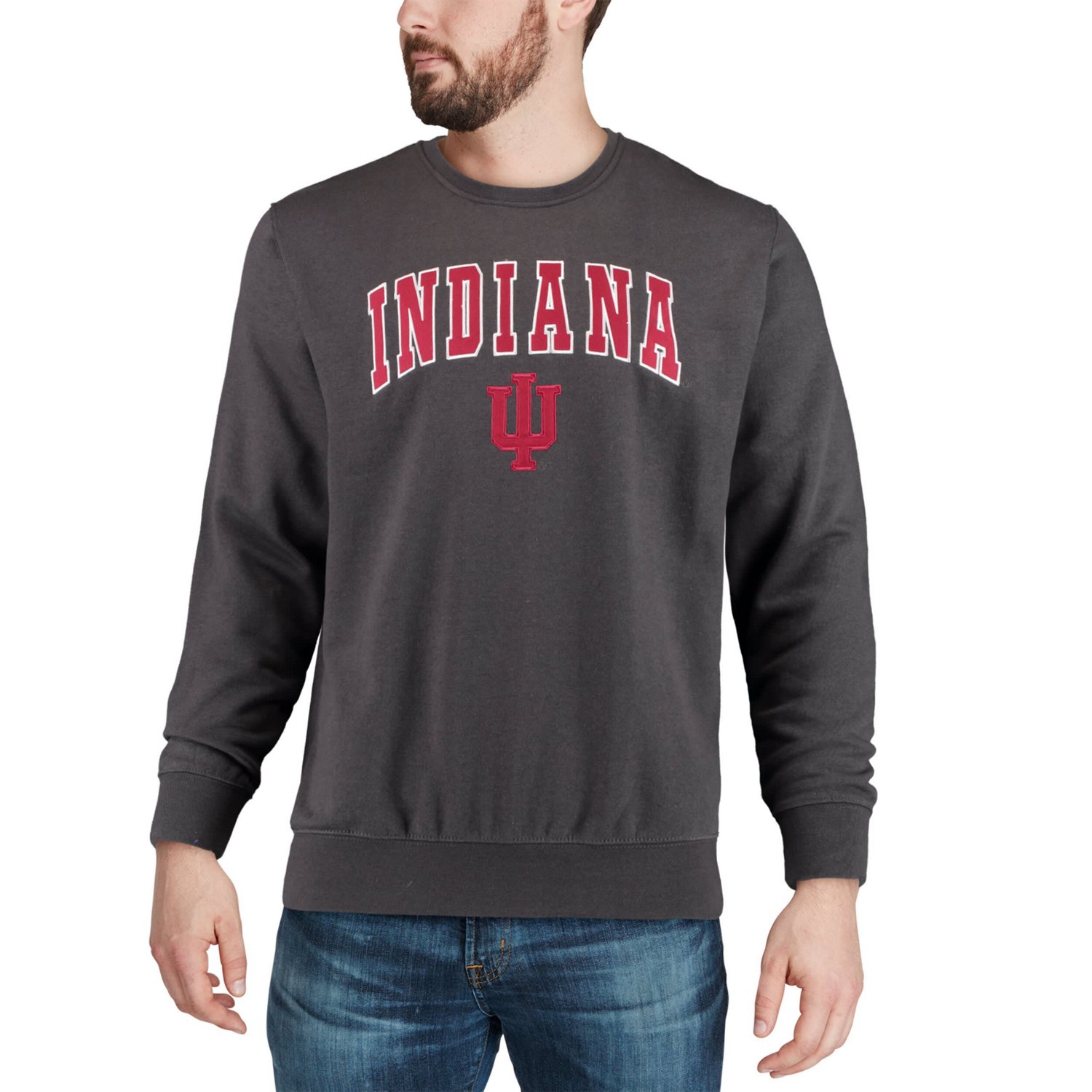 Colosseum Indiana Hoosiers Arch  Logo Crew Neck Sweatshirt                                                                       - view number 4