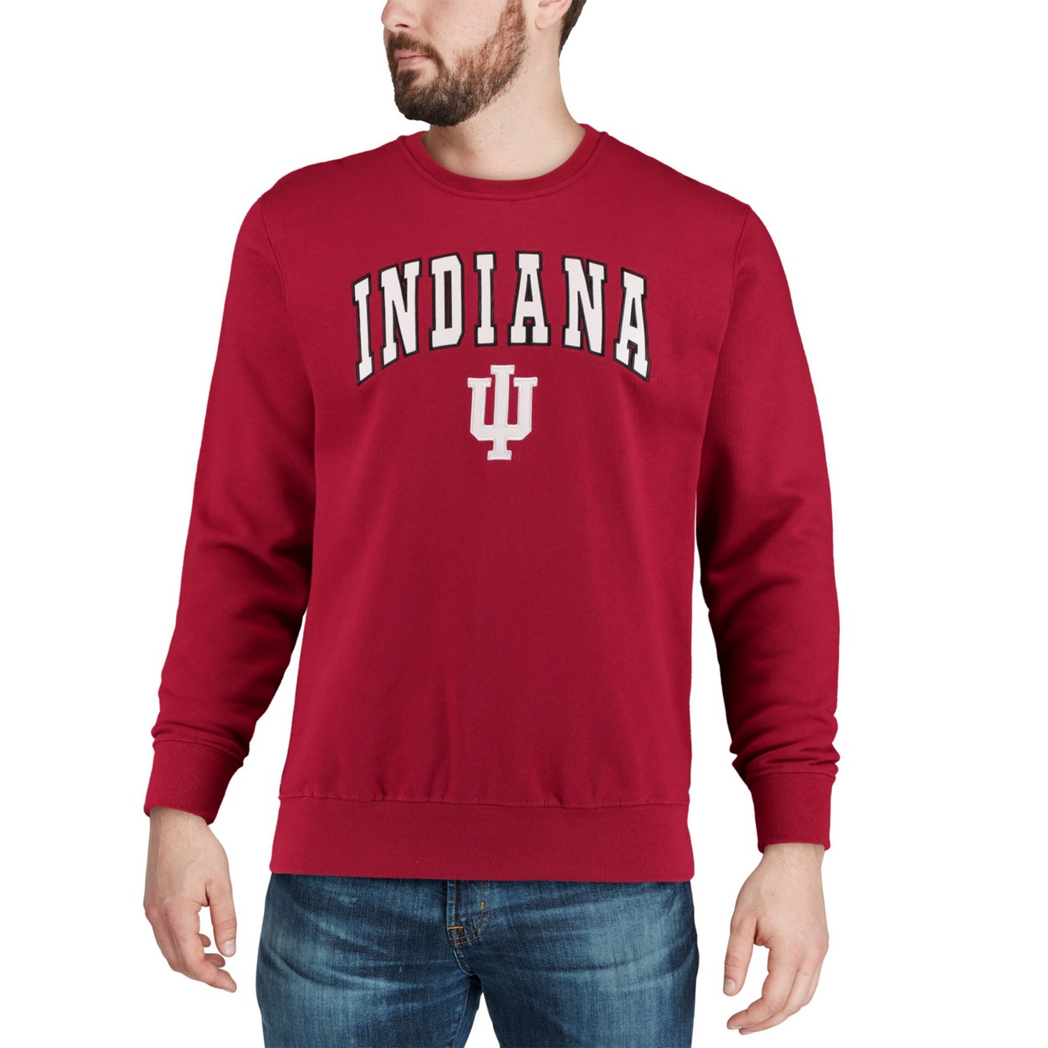 Colosseum Indiana Hoosiers Arch  Logo Crew Neck Sweatshirt                                                                       - view number 4