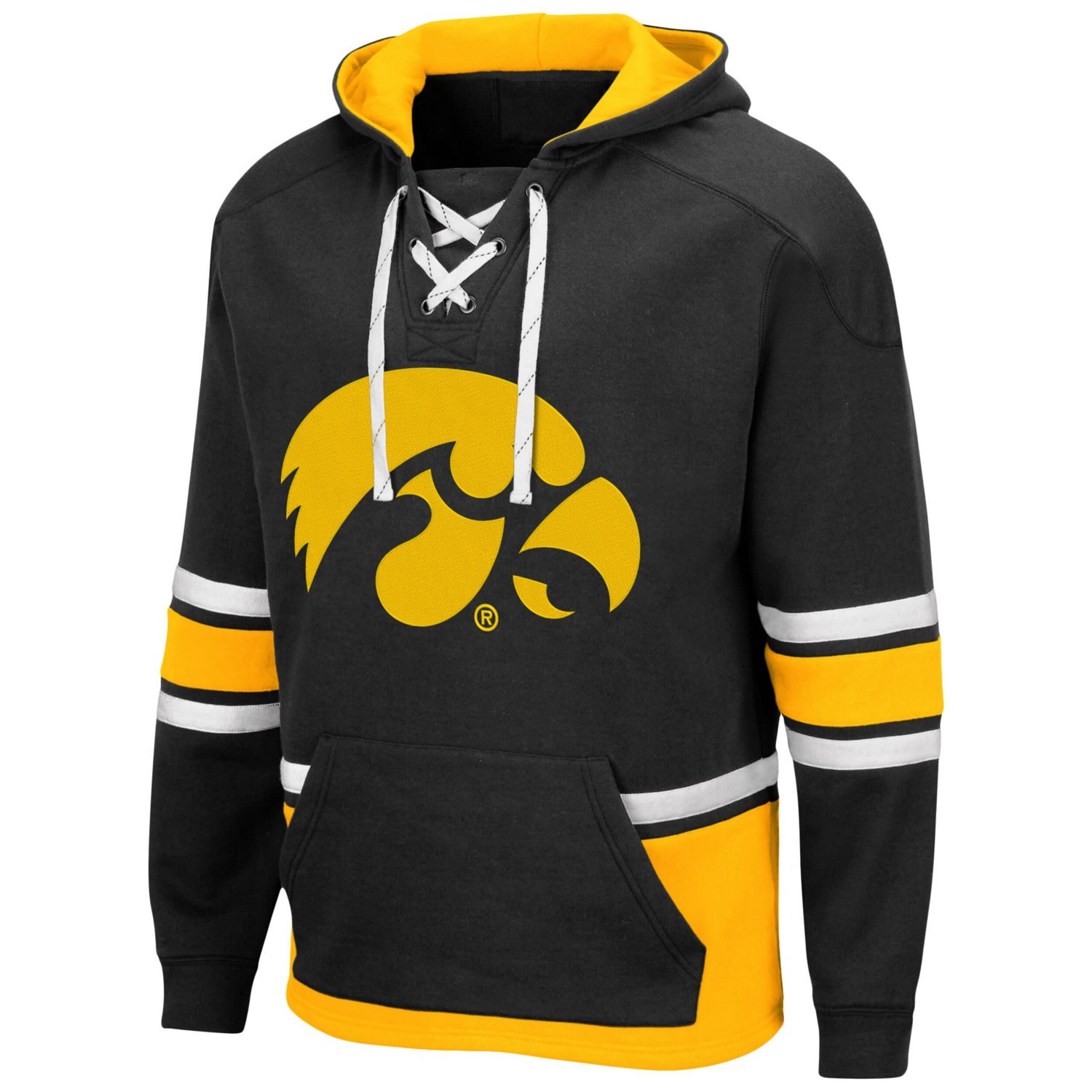 Colosseum Iowa Hawkeyes Lace Up 30 Pullover Hoodie