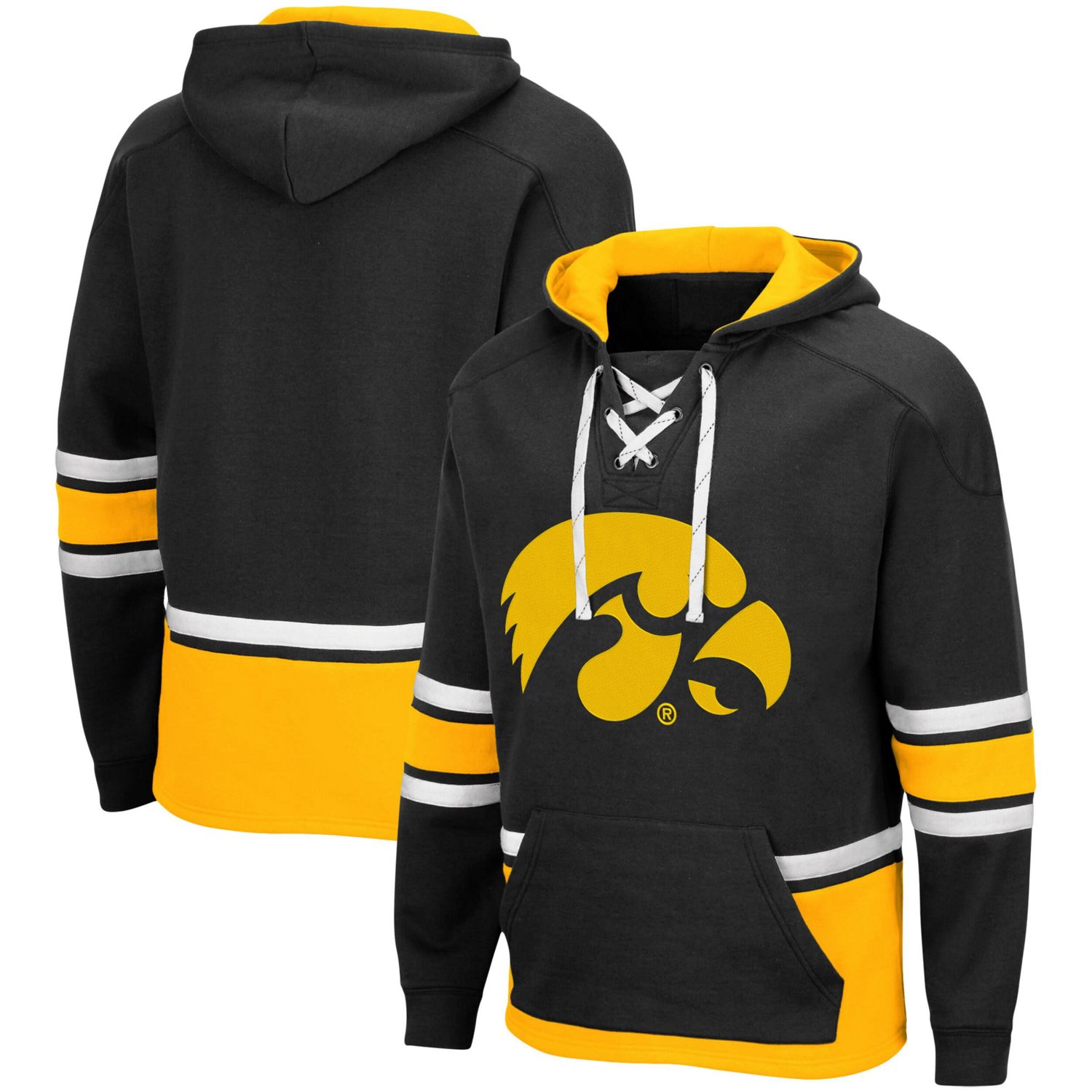 Colosseum Iowa Hawkeyes Lace Up 30 Pullover Hoodie