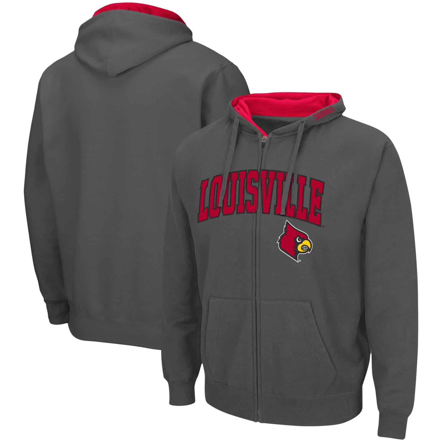 Colosseum Louisville Cardinals Arch  Logo 30 Full-Zip Hoodie