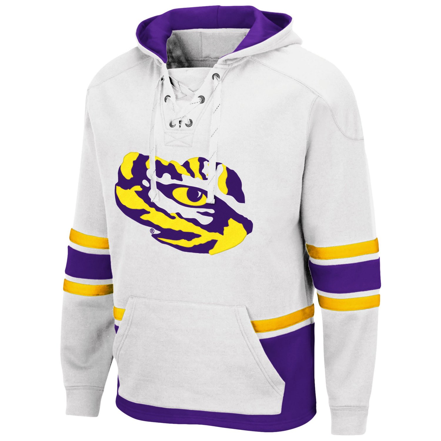 Colosseum LSU Tigers Lace Up 30 Pullover Hoodie                                                                                  - view number 2