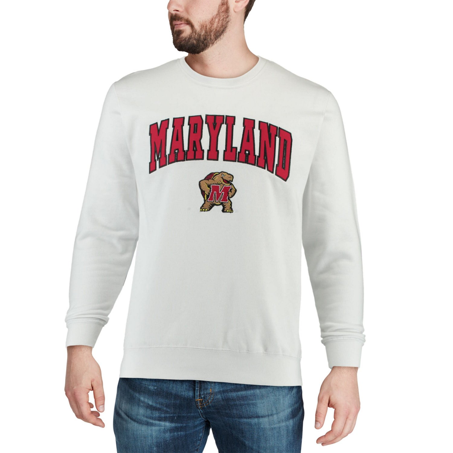 Colosseum Maryland Terrapins Arch  Logo Crew Neck Sweatshirt                                                                     - view number 4