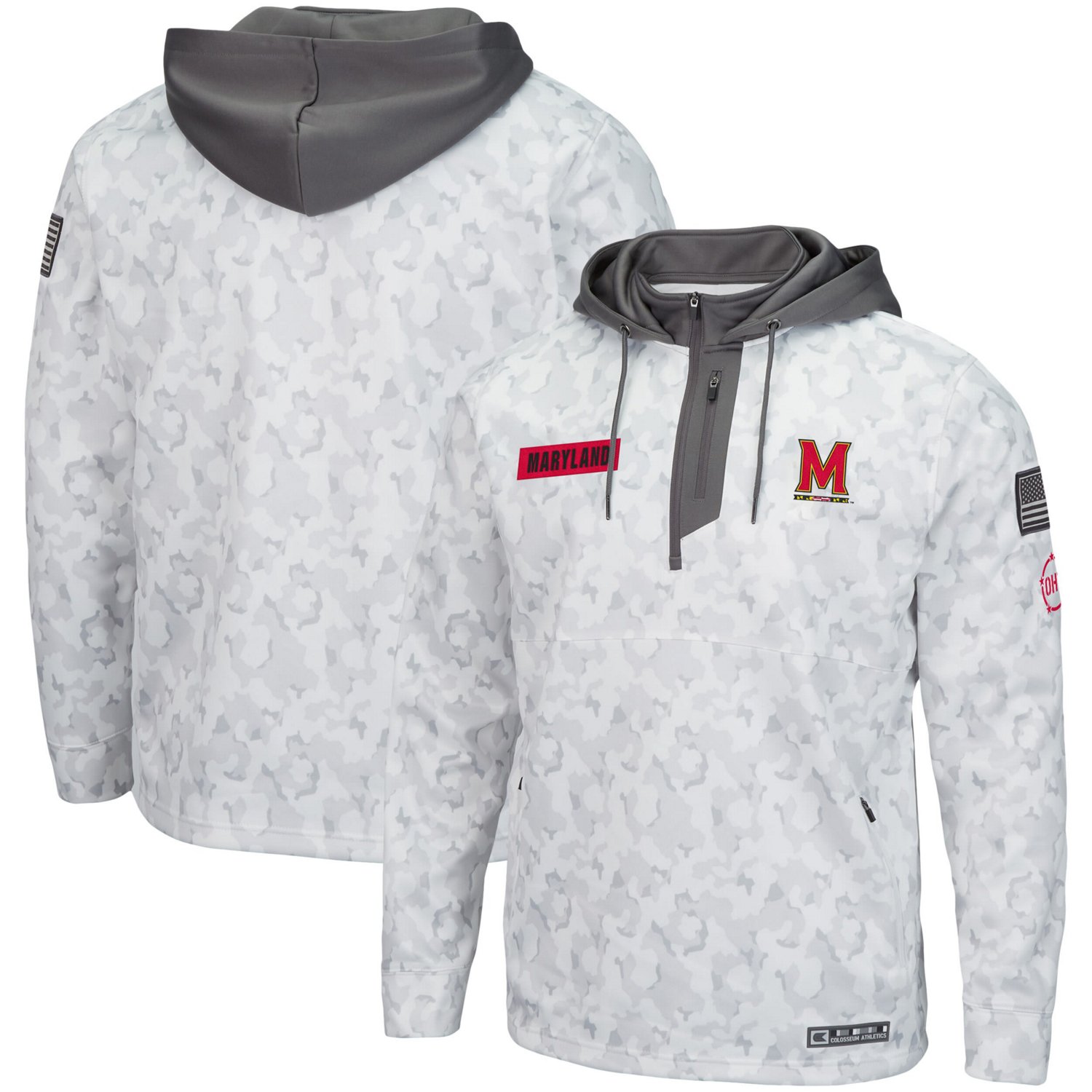 Colosseum Maryland Terrapins OHT Military Appreciation Quarter-Zip Hoodie
