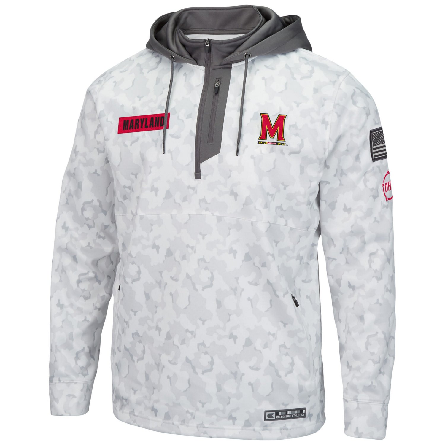 Colosseum Maryland Terrapins OHT Military Appreciation Quarter-Zip Hoodie - view number 2