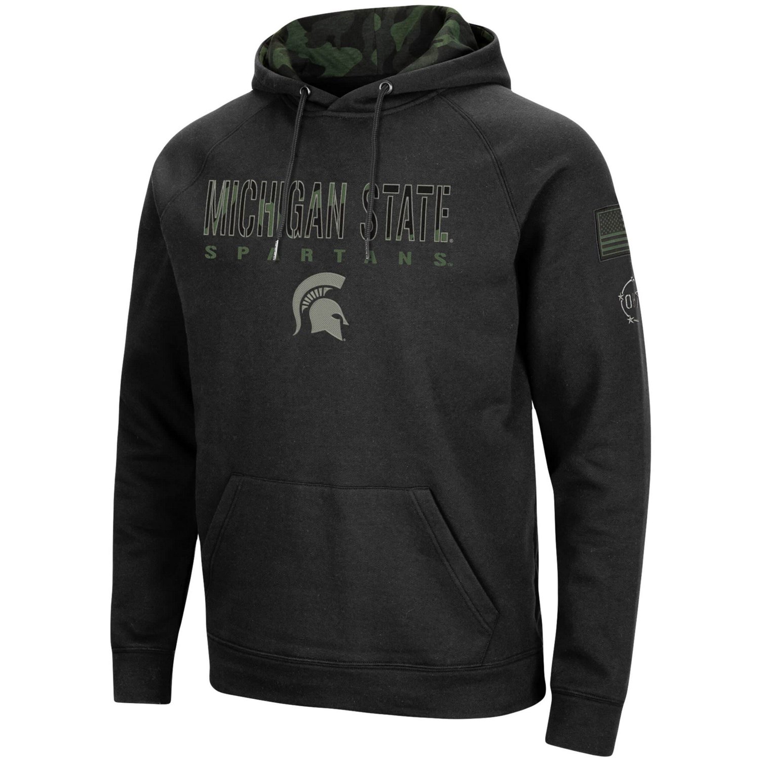 Colosseum Michigan State Spartans OHT Military Appreciation Camo Pullover Hoodie