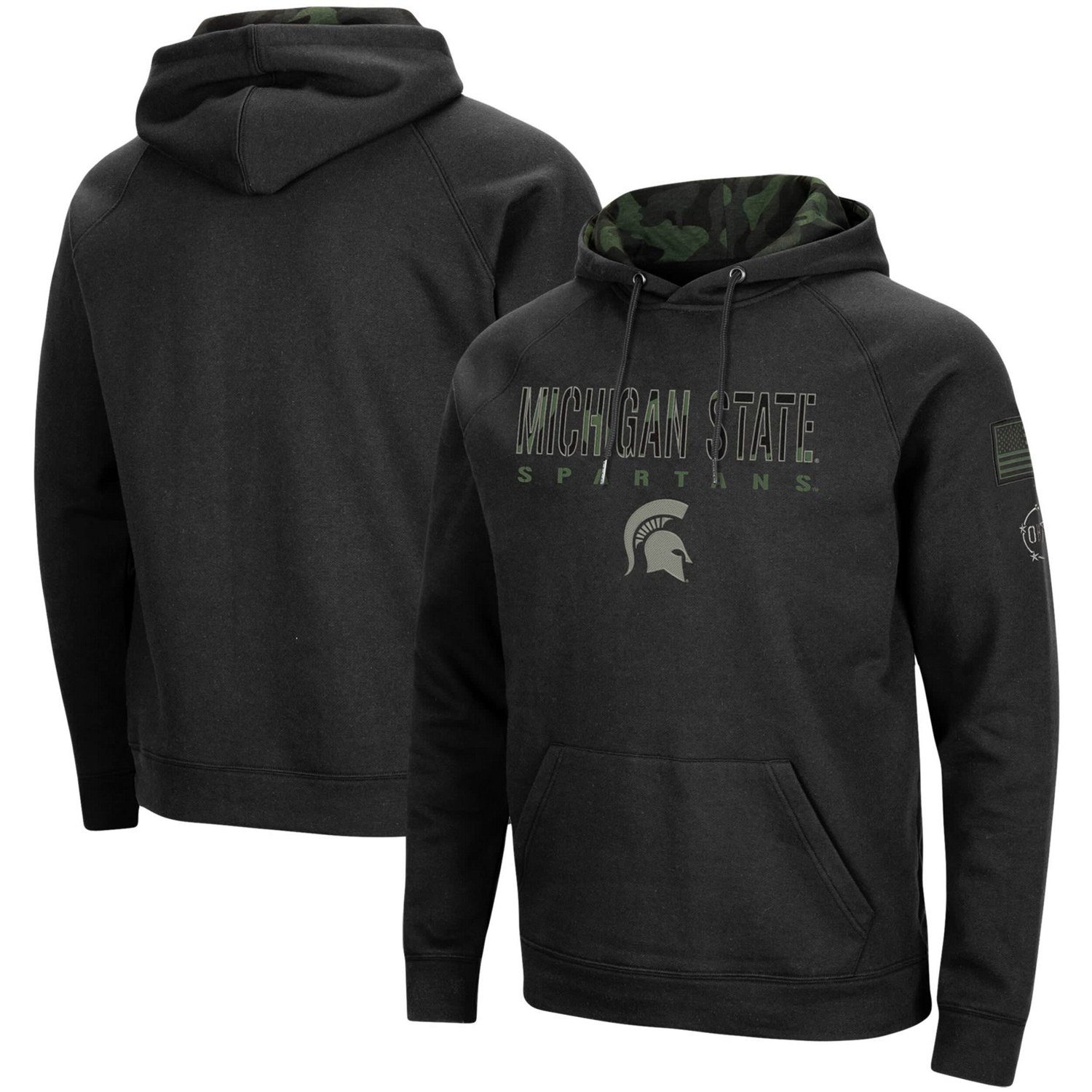 Colosseum Michigan State Spartans OHT Military Appreciation Camo Pullover Hoodie