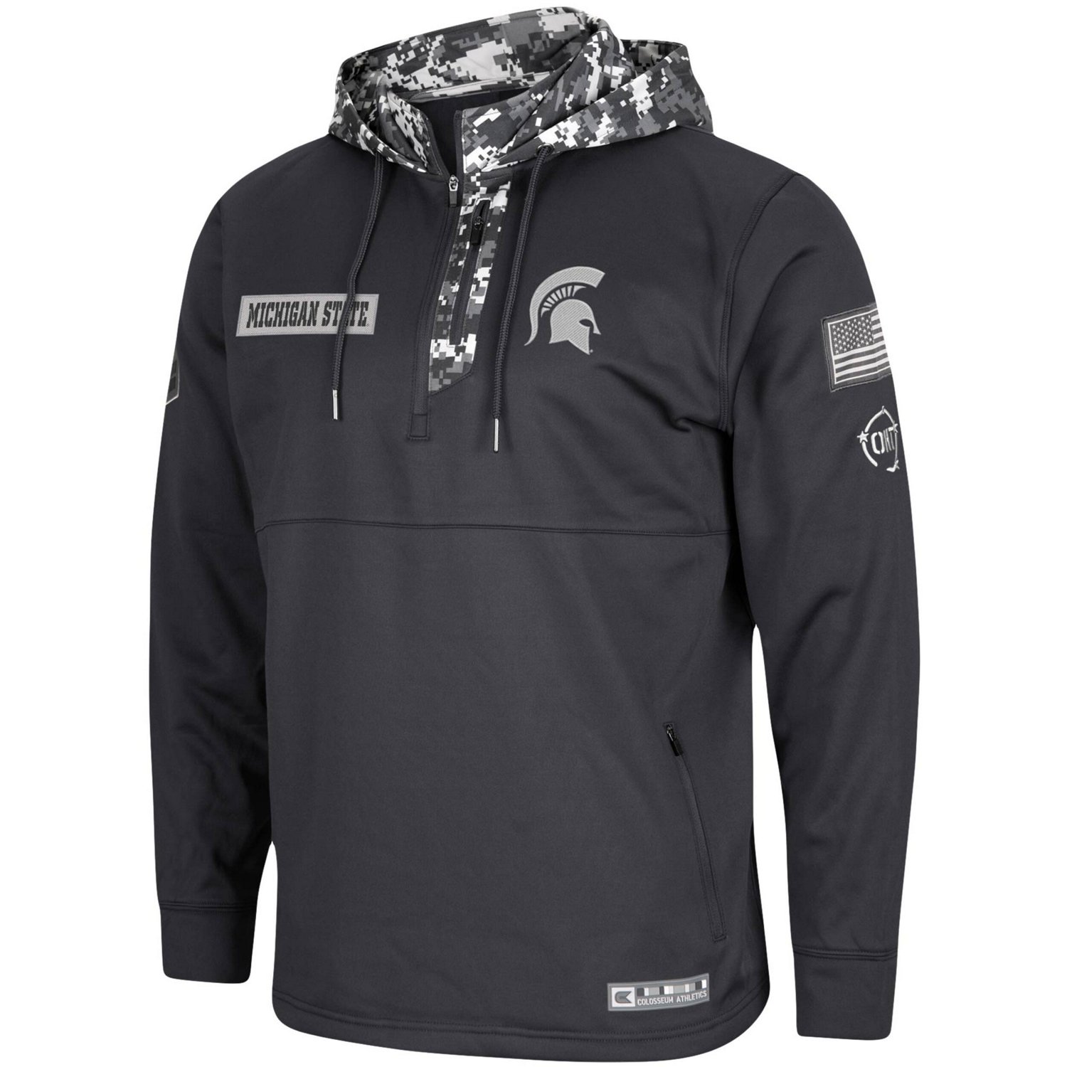 Colosseum Michigan State Spartans OHT Military Appreciation Digi Camo Quarter-Zip Hoodie
