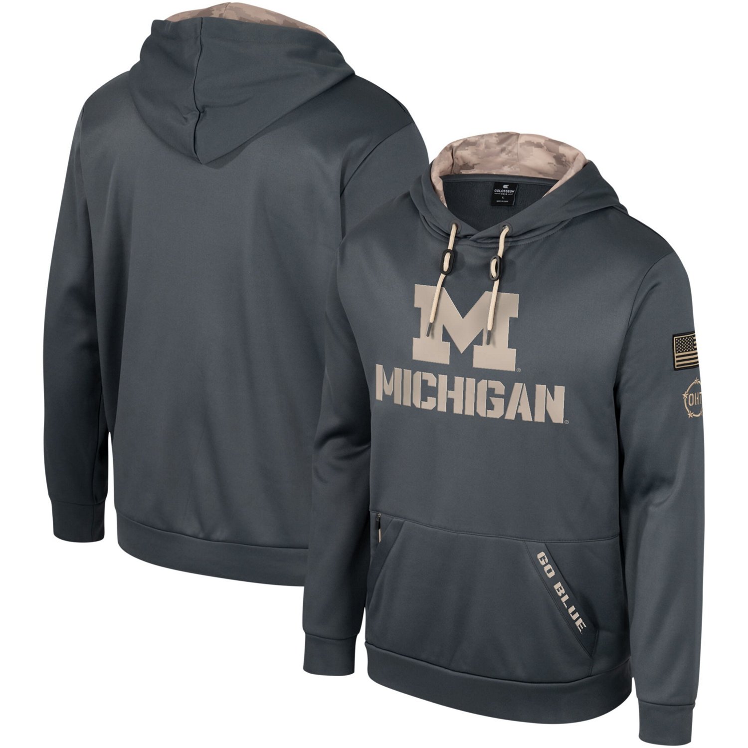 Colosseum Michigan Wolverines OHT Military Appreciation Pullover Hoodie