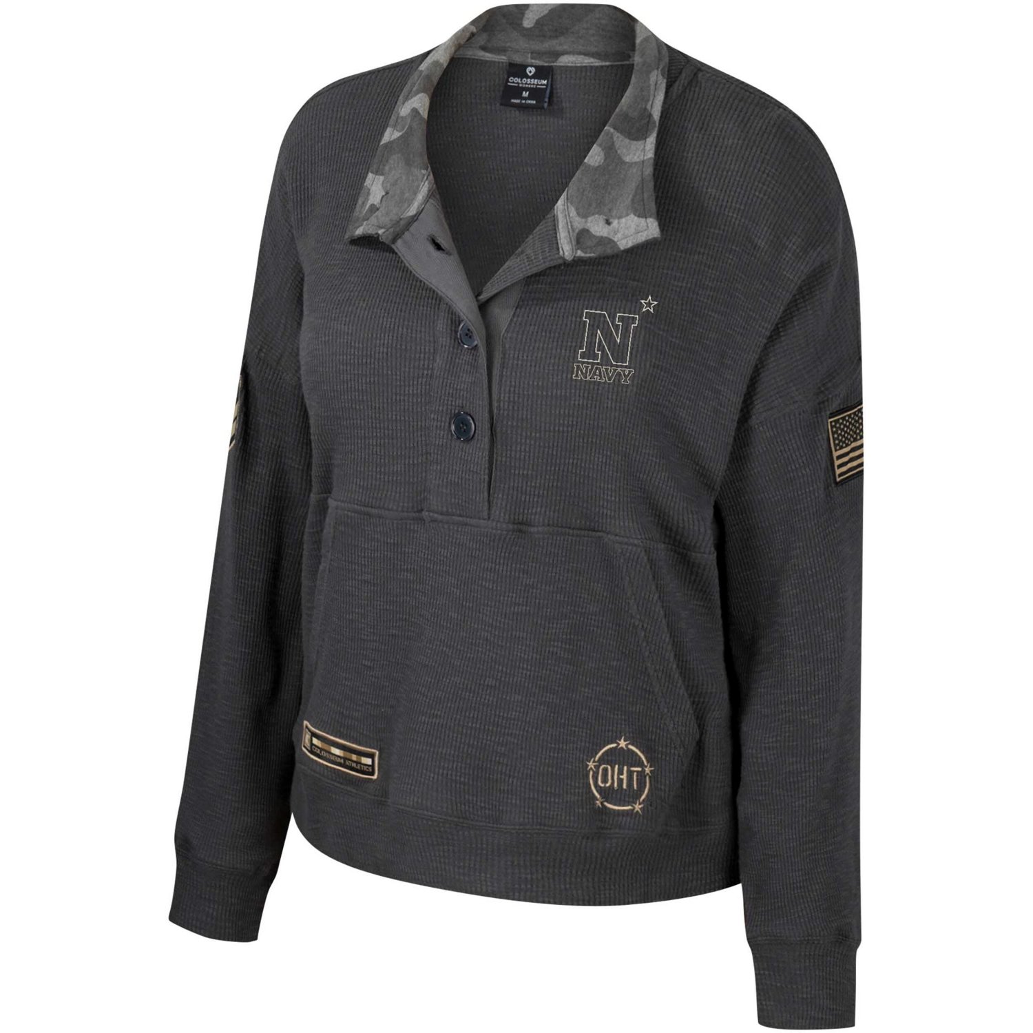 Colosseum Midshipmen OHT Military Appreciation Payback Henley Thermal Sweatshirt                                                 - view number 2
