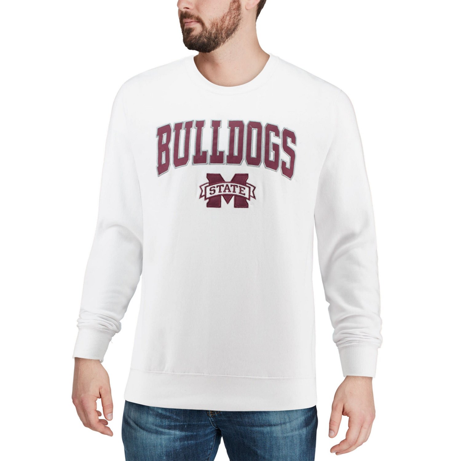 Colosseum Mississippi State Bulldogs Arch  Logo Crew Neck Sweatshirt