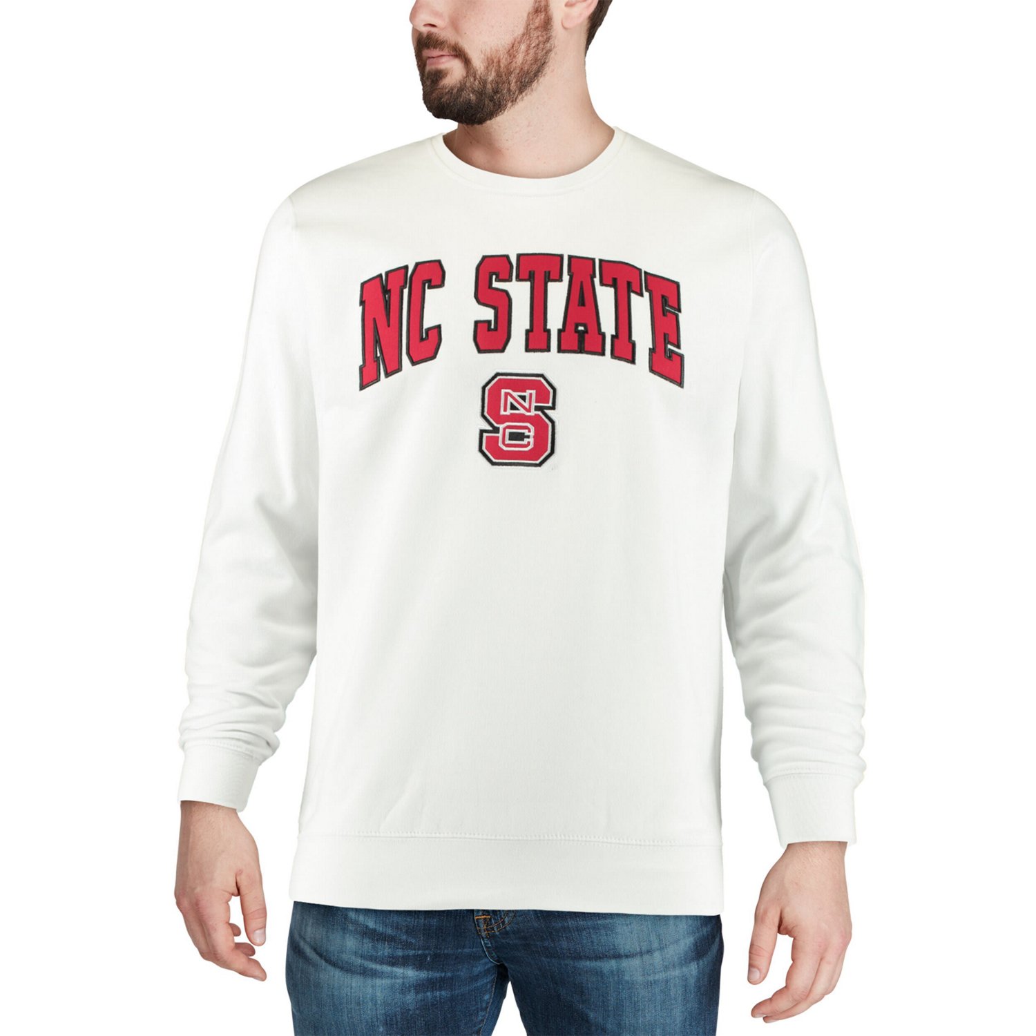 Colosseum NC State Wolfpack Arch  Logo Crew Neck Sweatshirt - view number 4