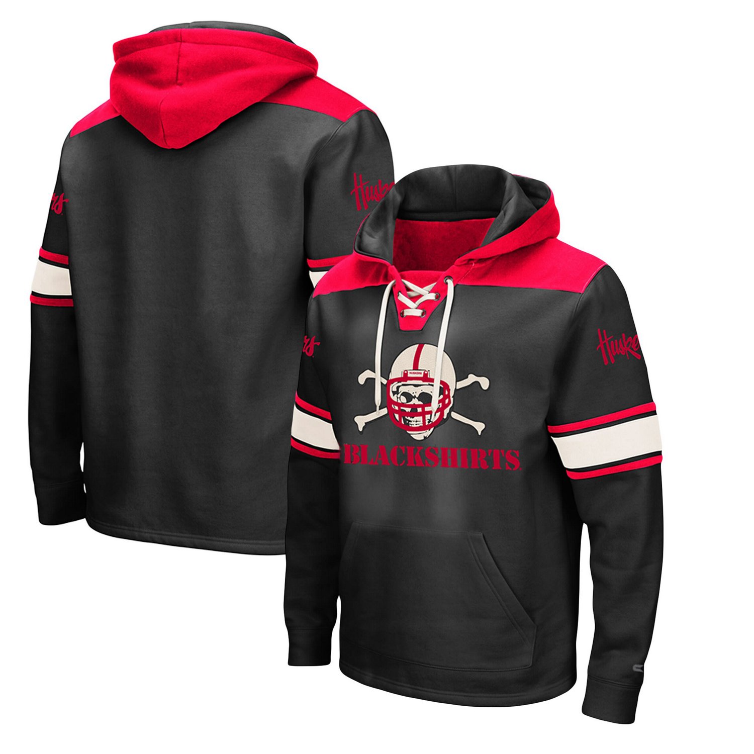 Colosseum Nebraska Huskers 20 Lace-Up Pullover Hoodie