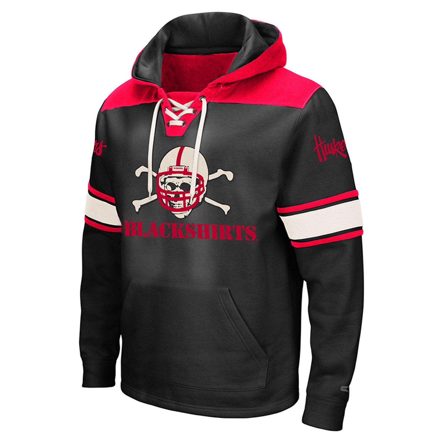 Colosseum Nebraska Huskers 20 Lace-Up Pullover Hoodie