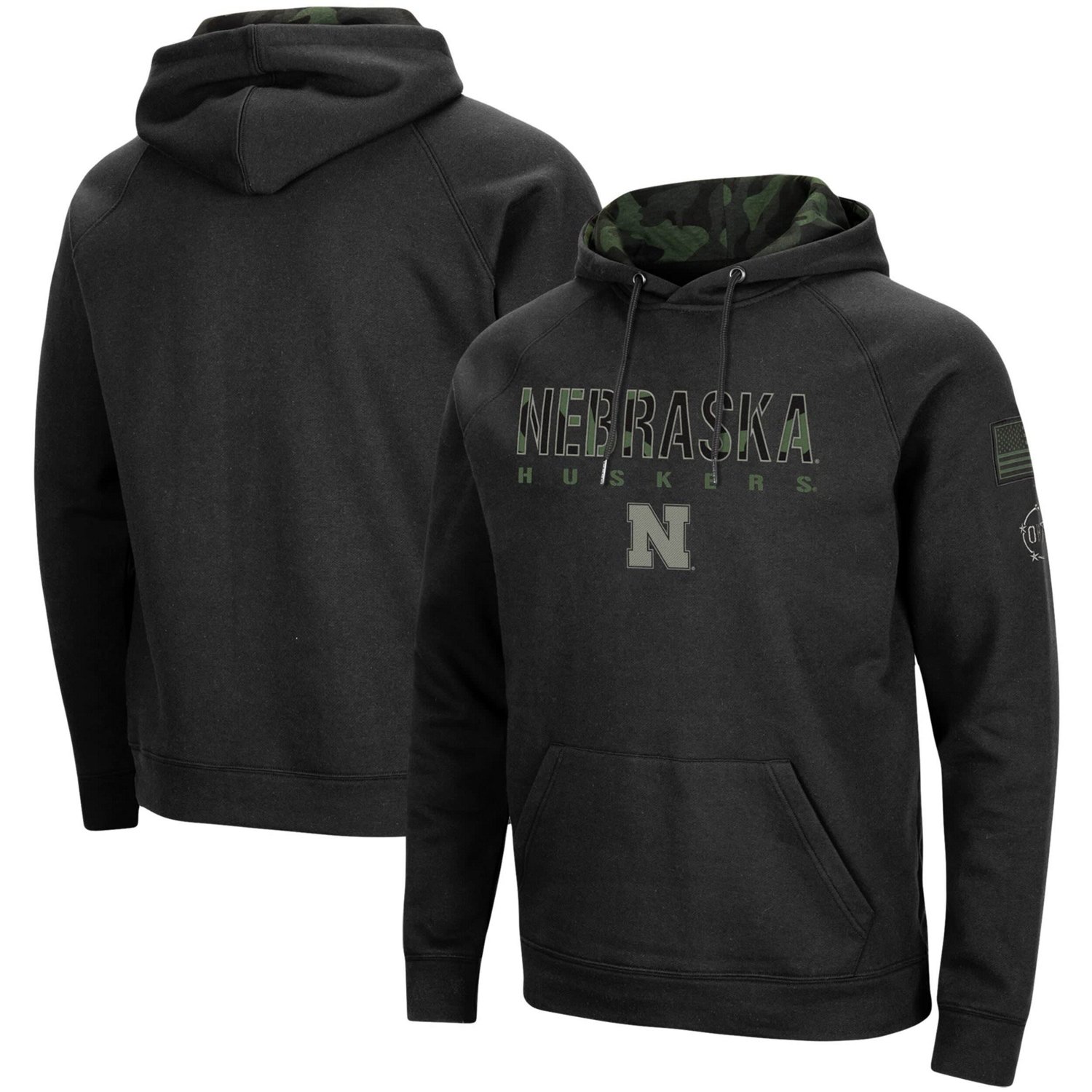 Colosseum Nebraska Huskers OHT Military Appreciation Camo Pullover Hoodie