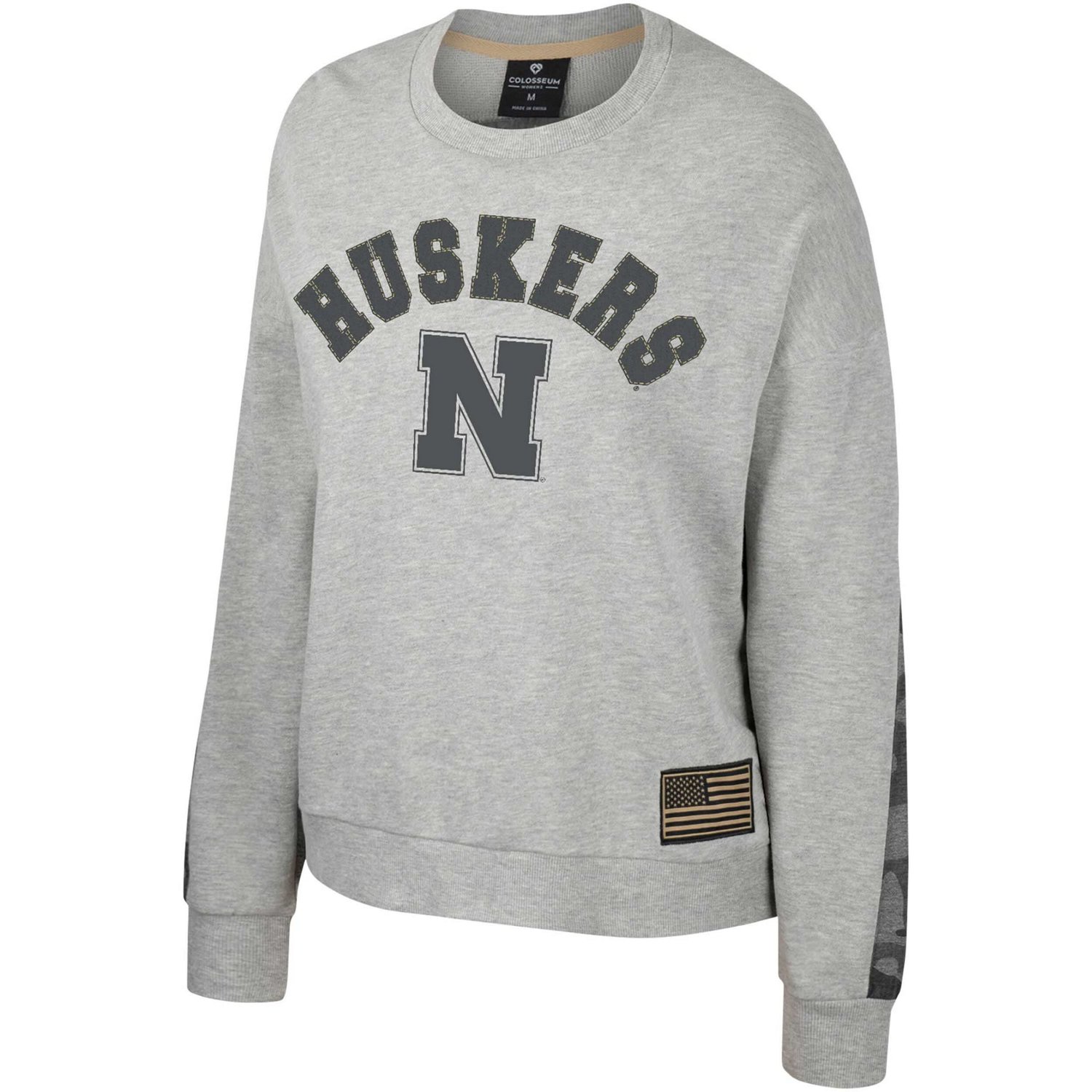 Colosseum Nebraska Huskers OHT Military Appreciation Flag Rank Dolman Pullover Sweatshirt                                        - view number 2