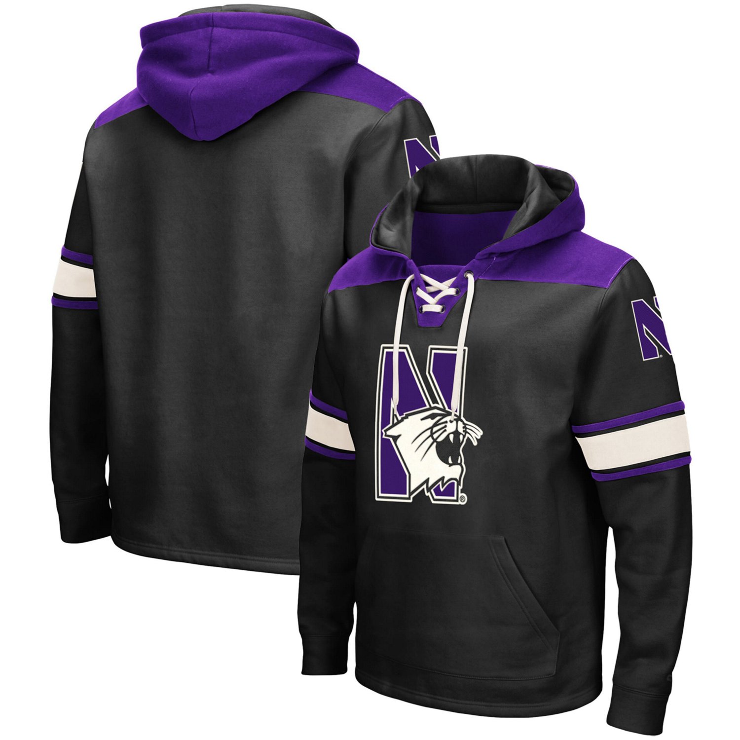 Colosseum Northwestern Wildcats 20 Lace-Up Pullover Hoodie