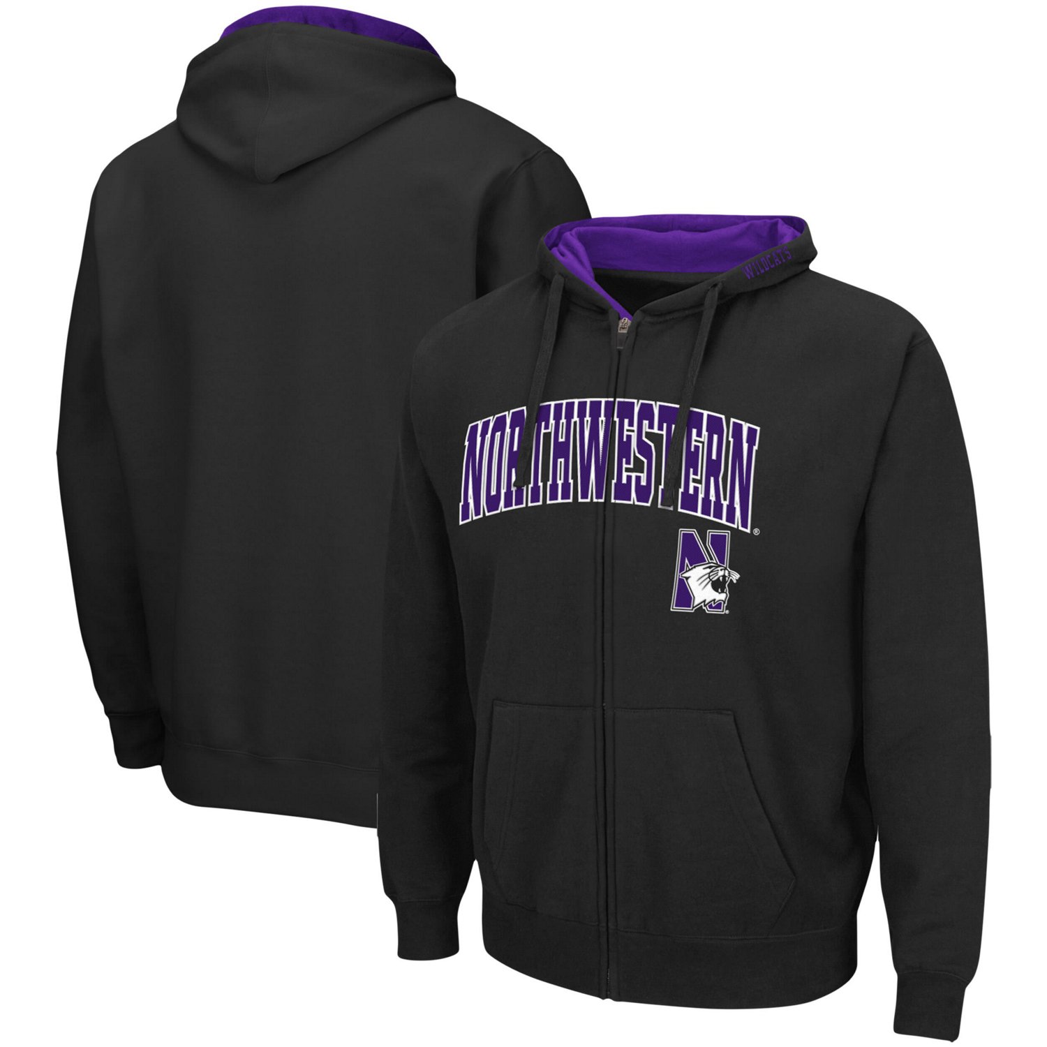 Colosseum Northwestern Wildcats Arch  Logo 30 Full-Zip Hoodie                                                                    - view number 1