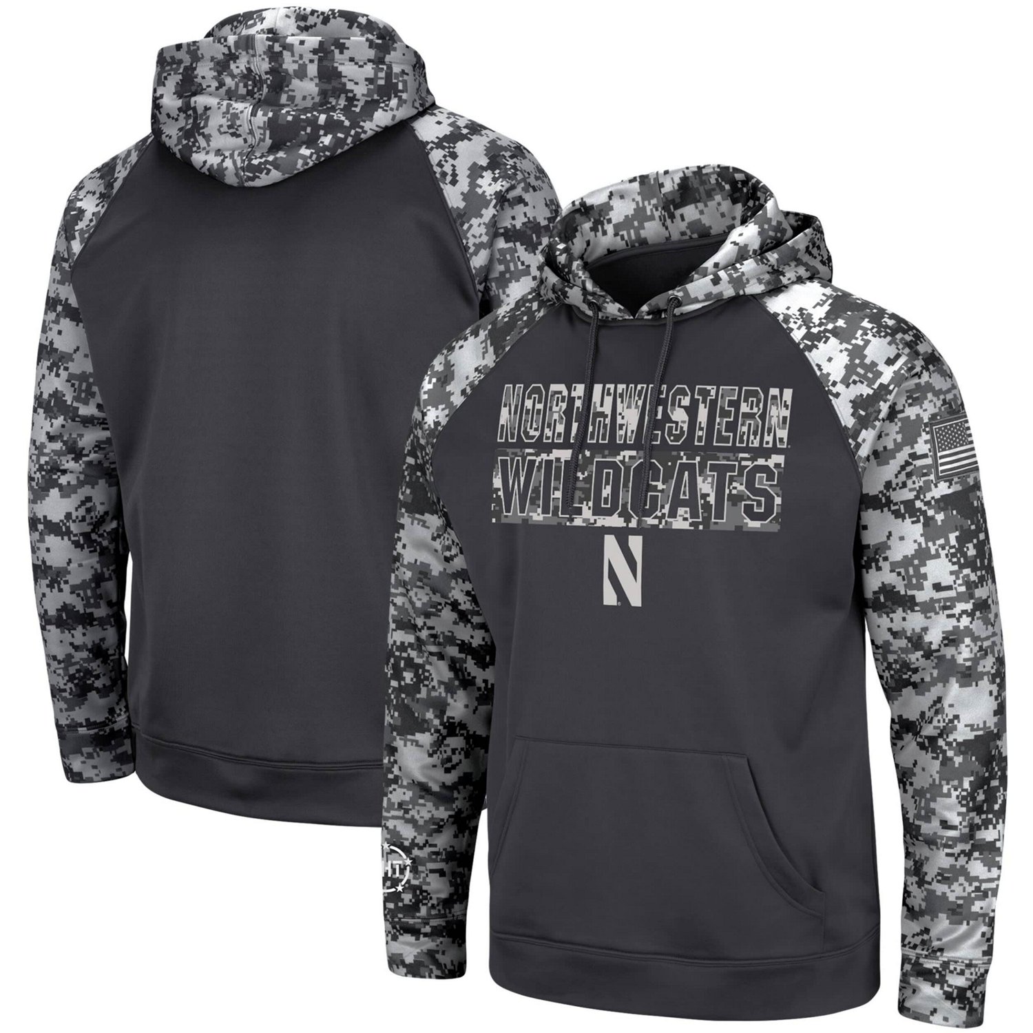Colosseum Northwestern Wildcats OHT Military Appreciation Digital Camo Pullover Hoodie                                           - view number 1