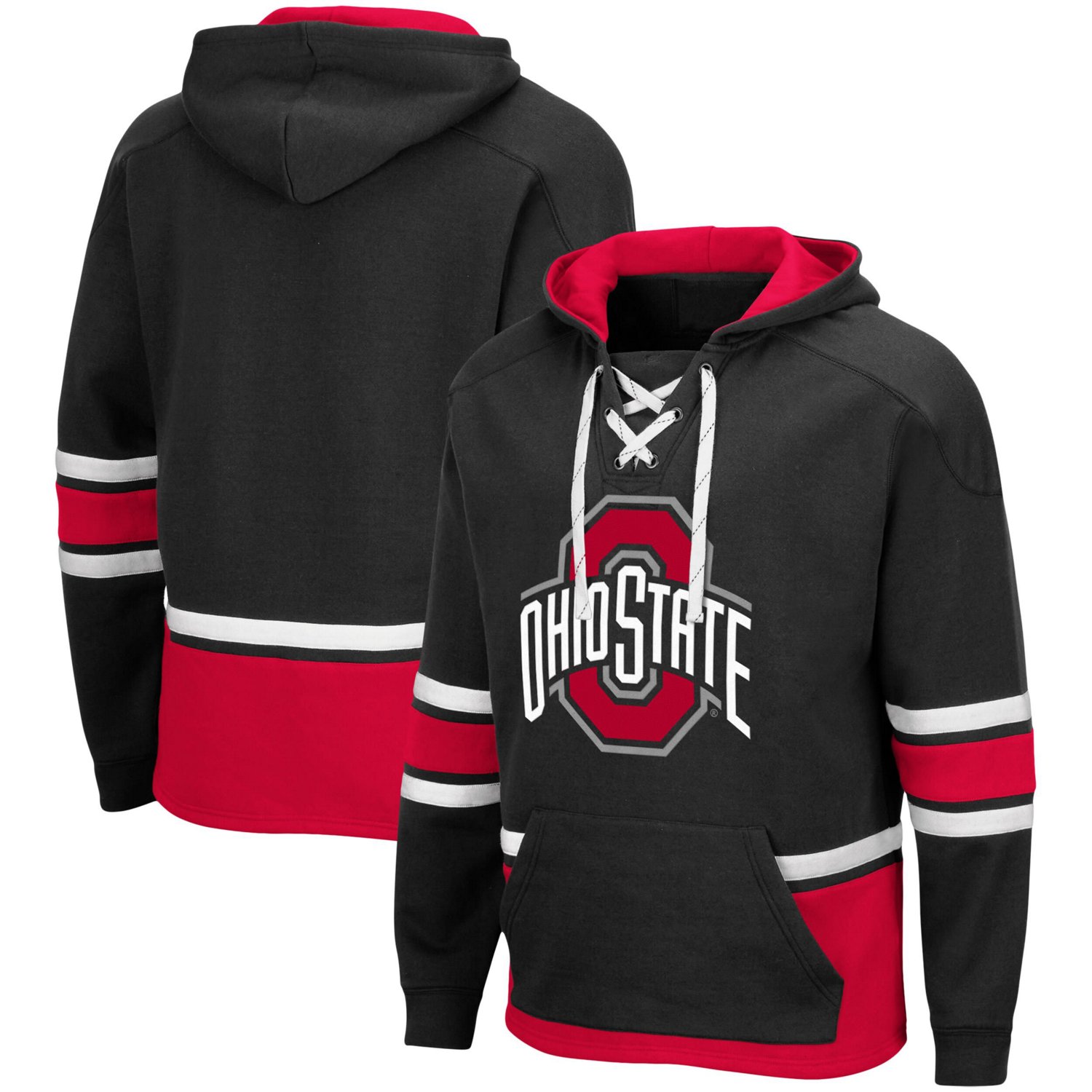 Colosseum Ohio State Buckeyes Lace Up 30 Pullover Hoodie